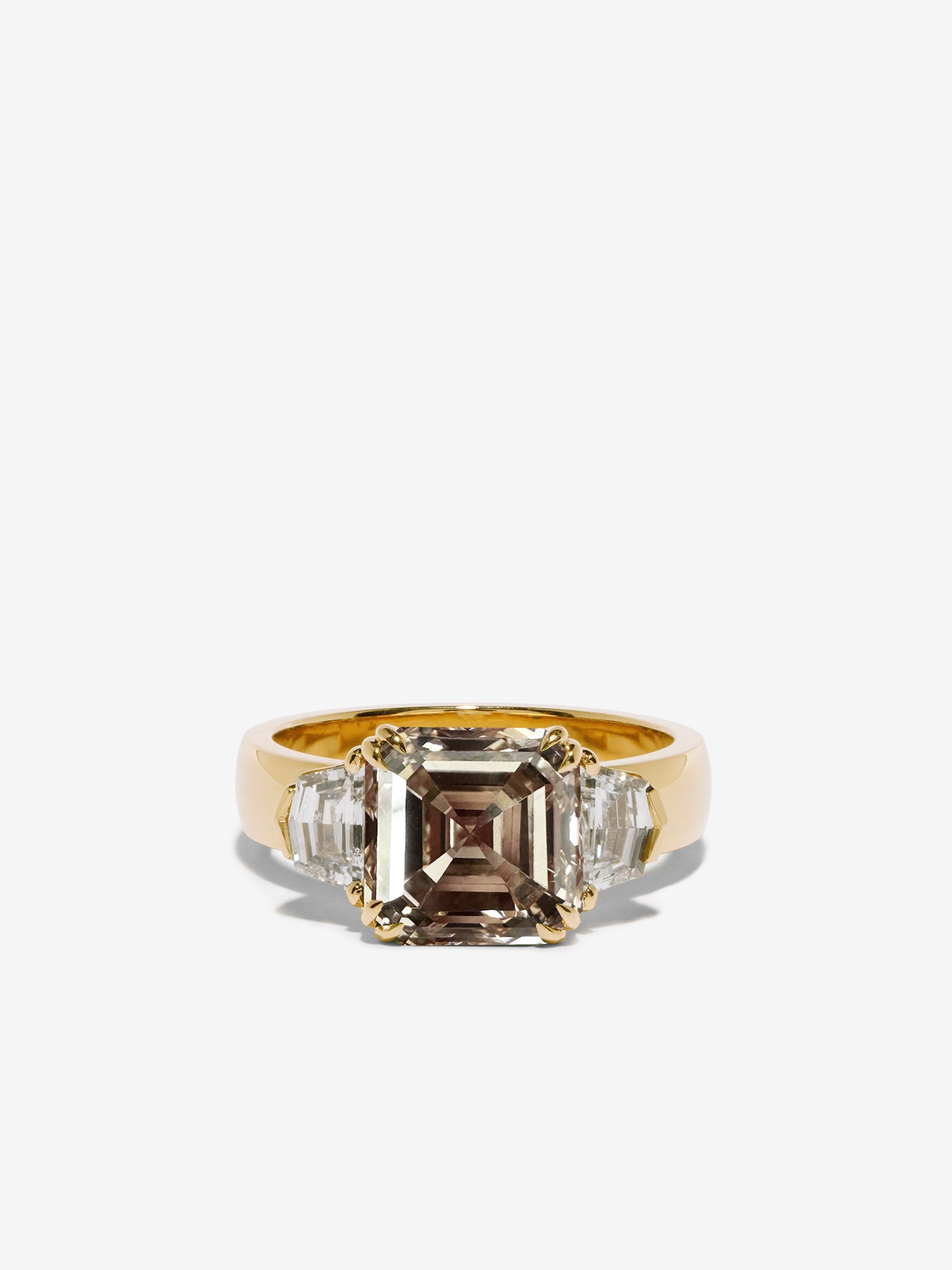 Champagne Asscher & Cadillac Diamond Ring
