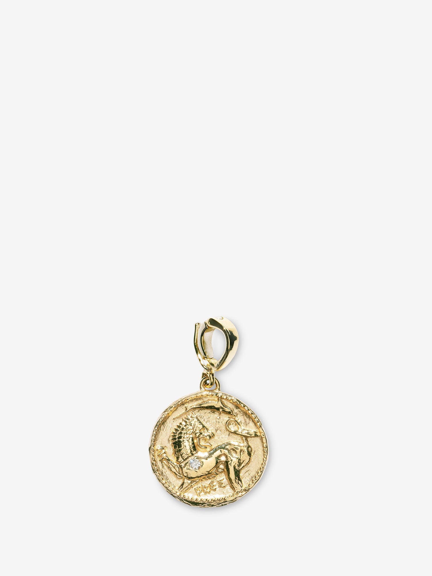 Lion and Dolphin Small Diamond Coin Charm