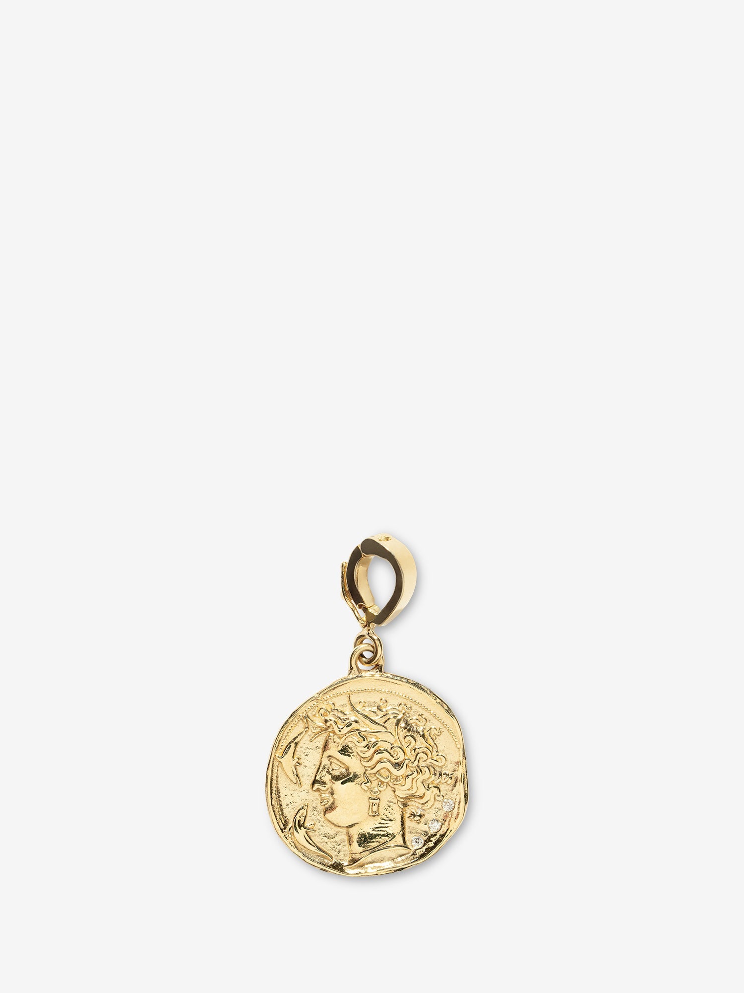 Goddess Small Diamond Coin Charm