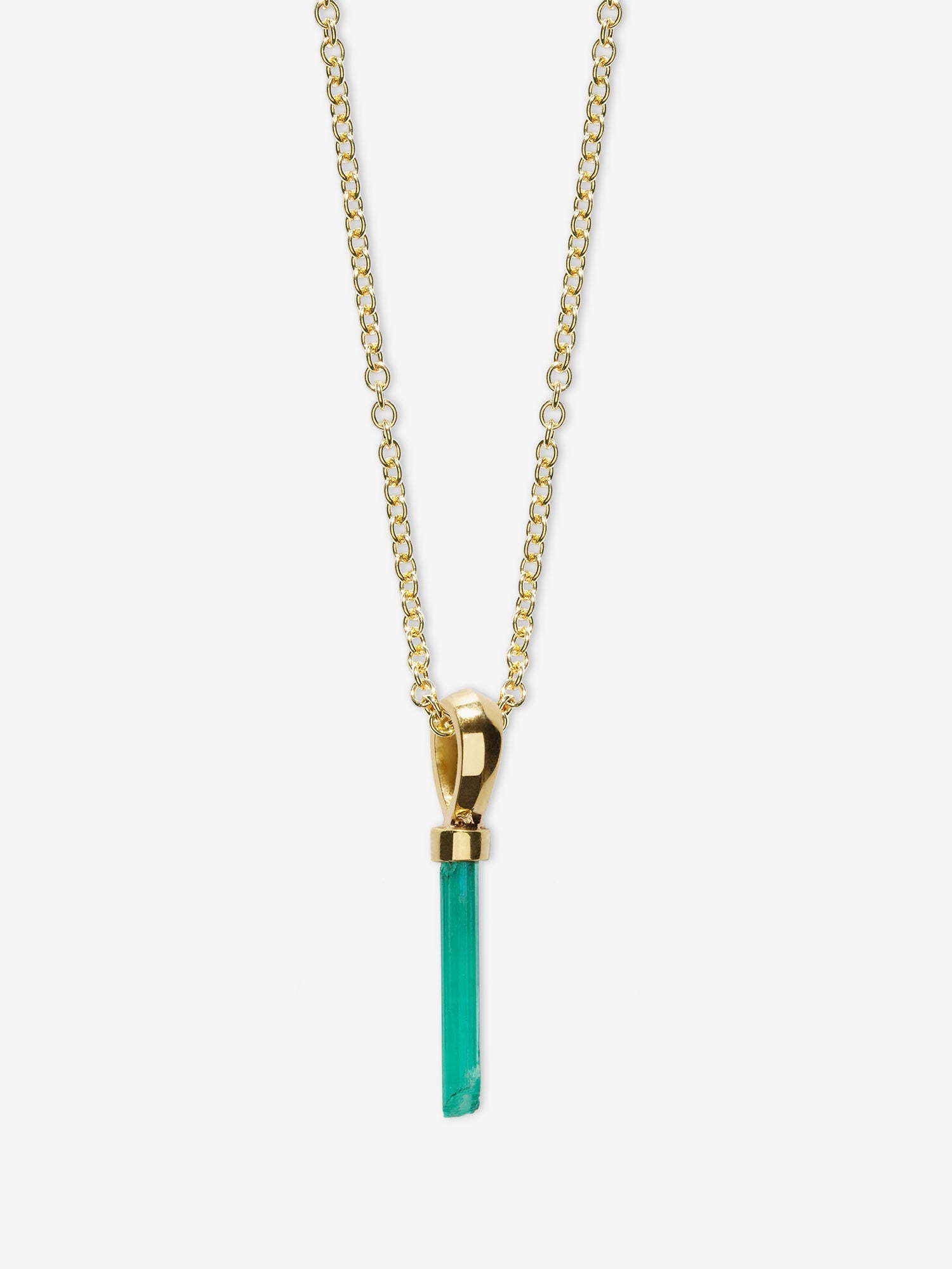 Petite Emerald Column Necklace
