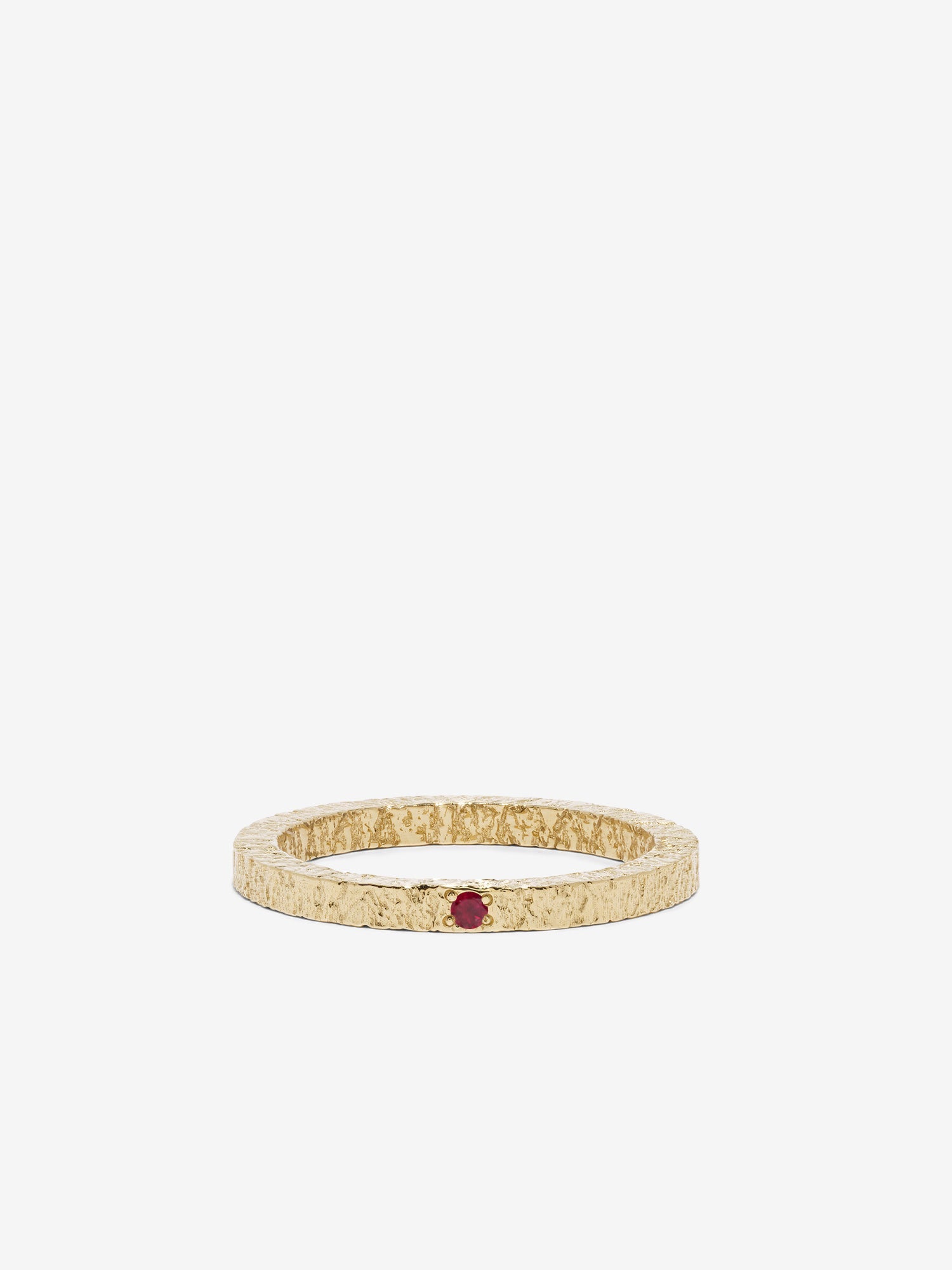 Petite Textured Ruby Band