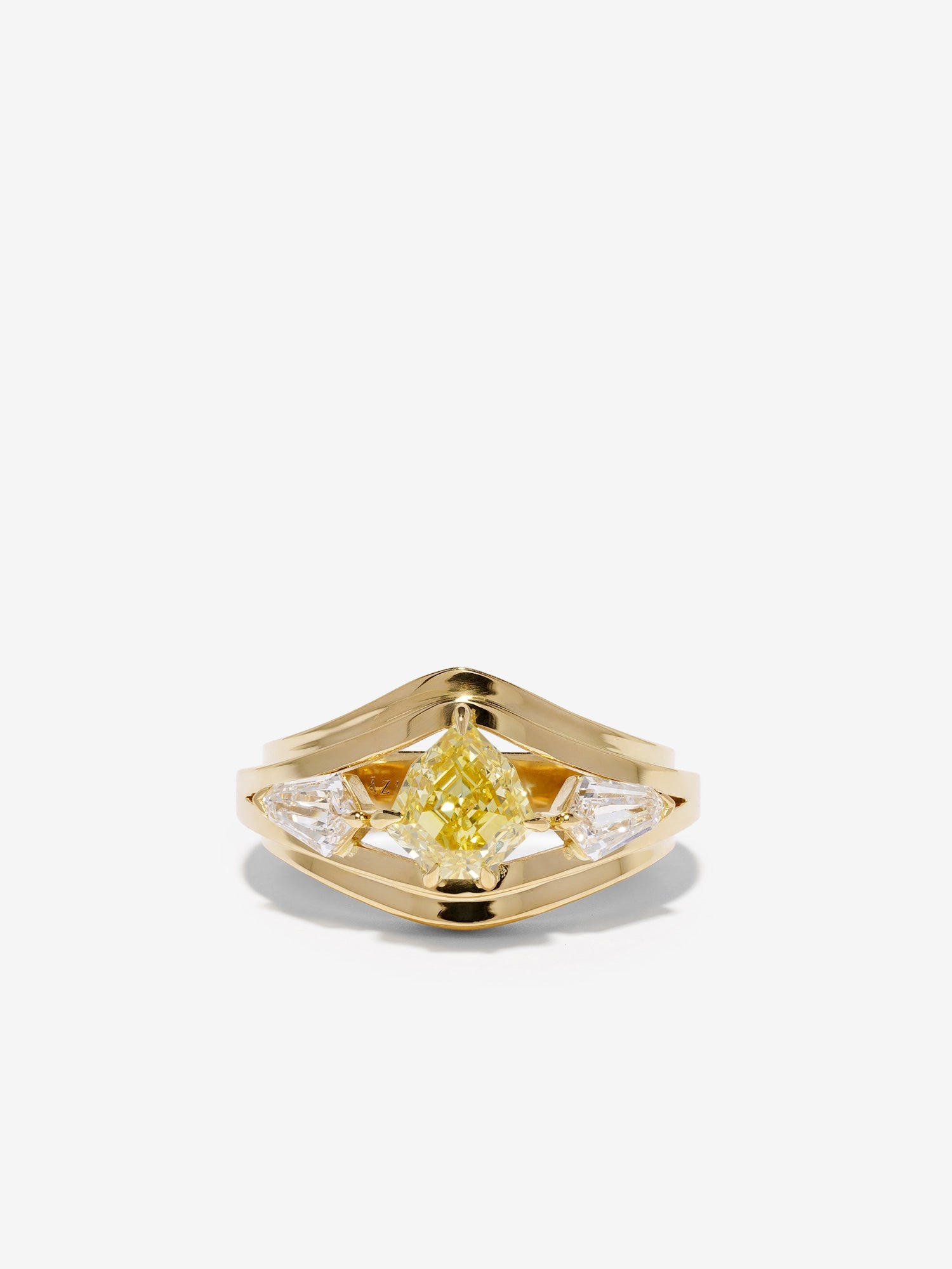 Yellow Shield & Kite Diamond Ring