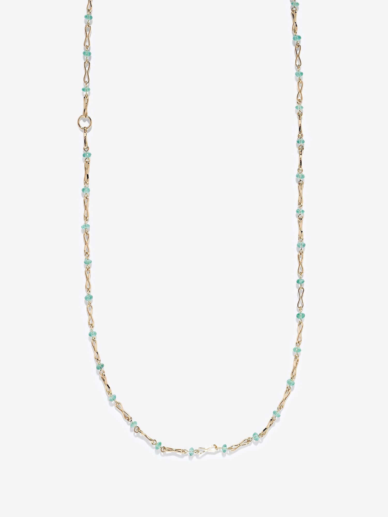 Small Handmade Gold and Emerald Necklace