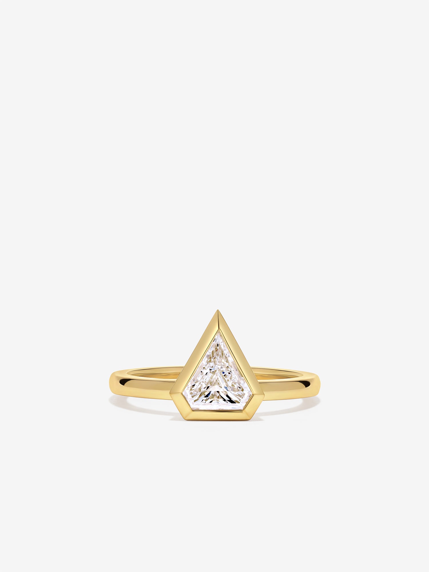 Shield Diamond Engagement Ring