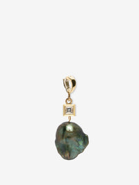 Pearl and Carre Diamond Charm