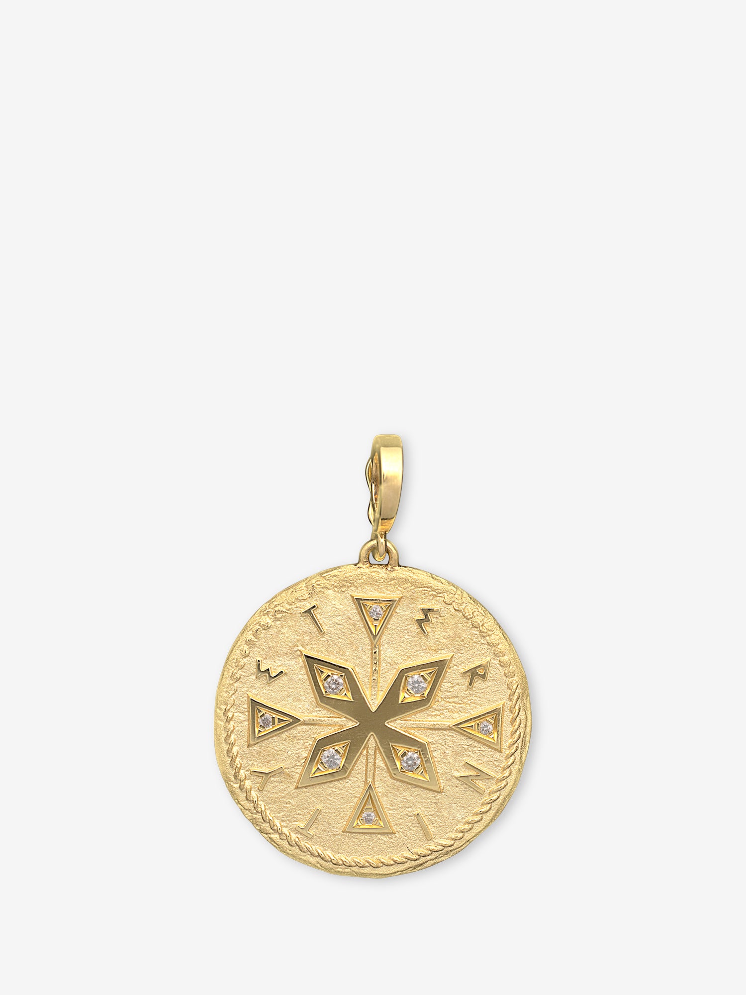 Compass Large Diamond Coin Charm