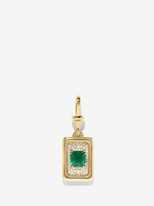 ĀZLEE x Gemfields Contour Emerald Pave Diamond Charm