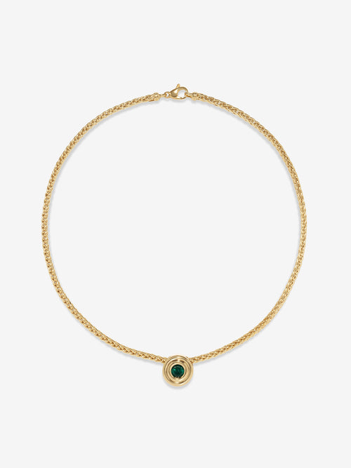 ĀZLEE x Gemfields Contour Staircase Emerald Woven Necklace
