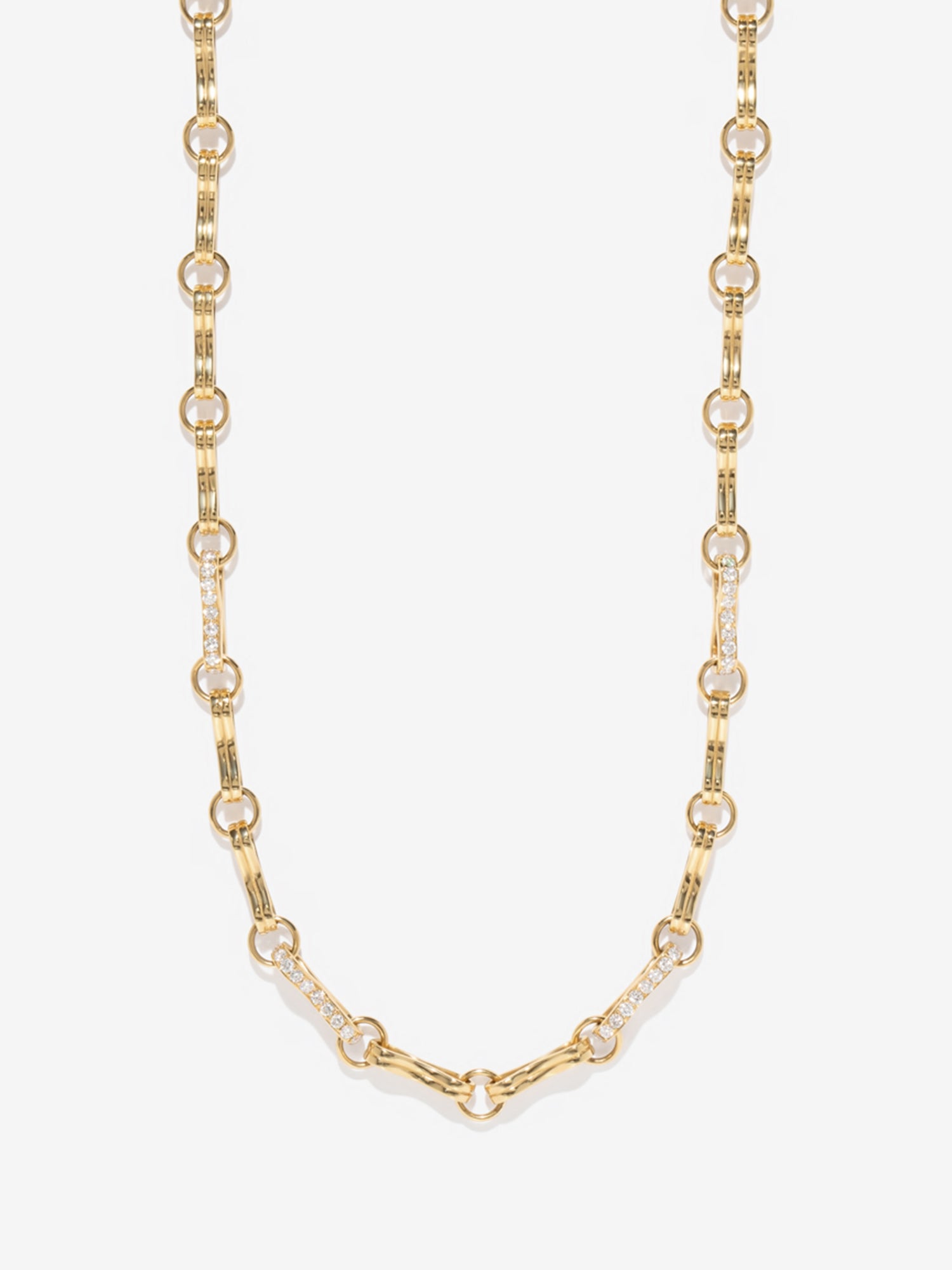 Large Motif Double Link Chain with Diamond Links