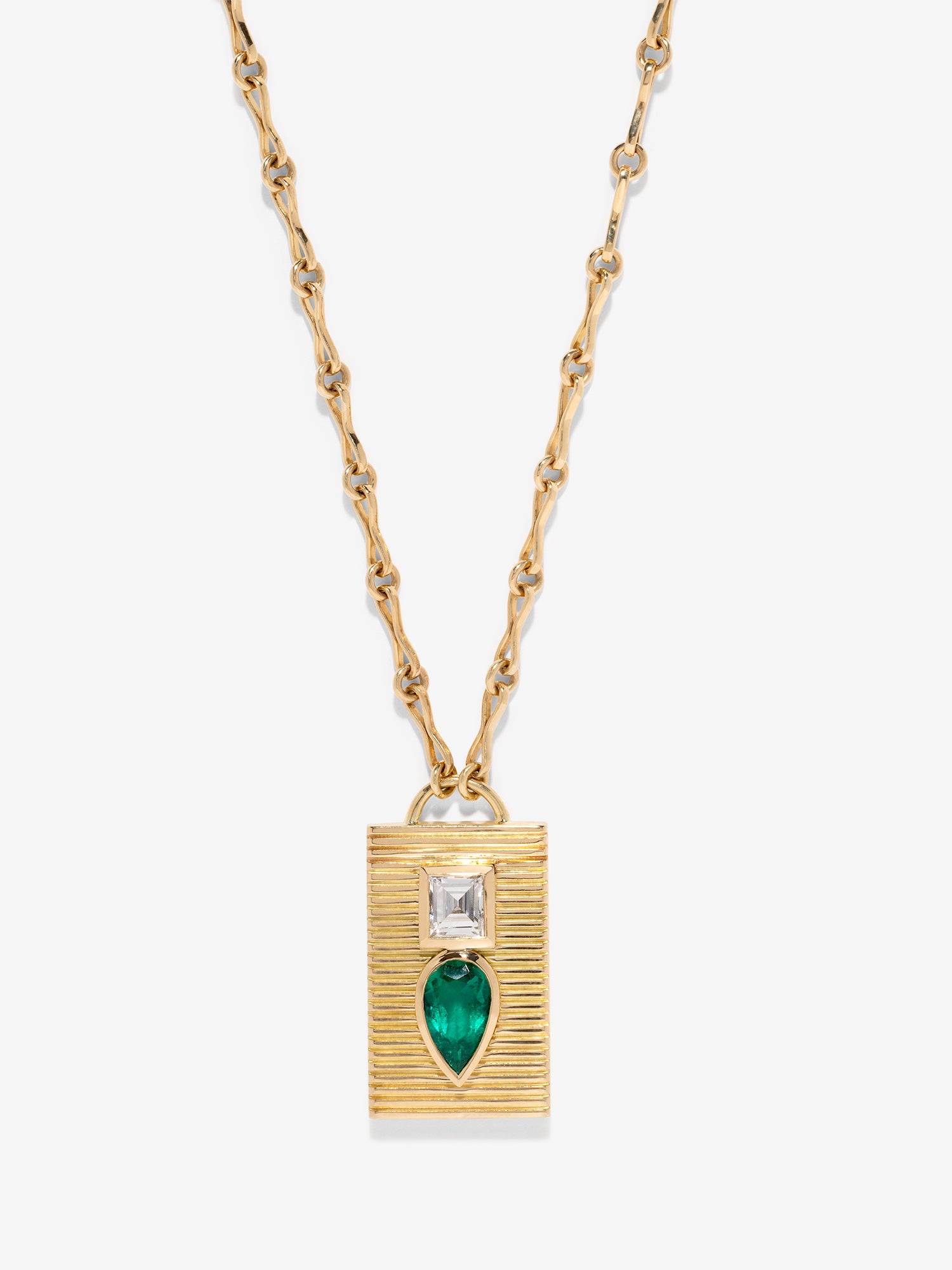 Emerald & Diamond Duet Necklace