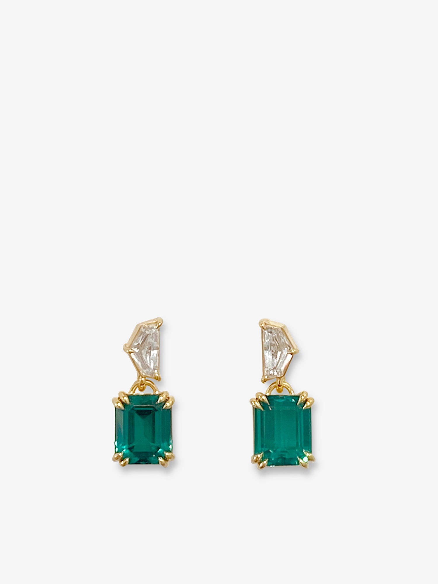 Emerald & Cadillac Diamond Earrings