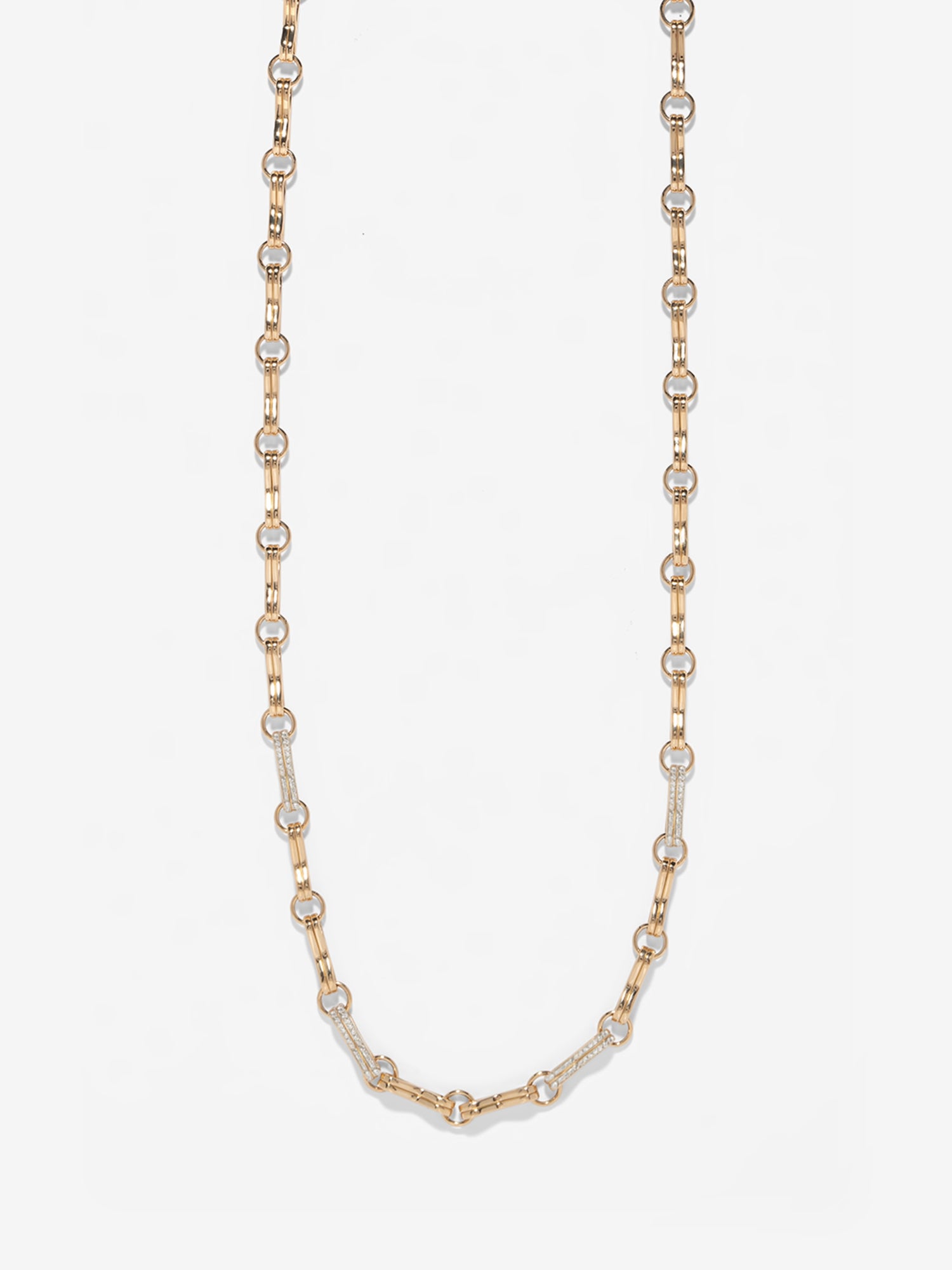 Large Motif Double Link Chain with Diamond Links