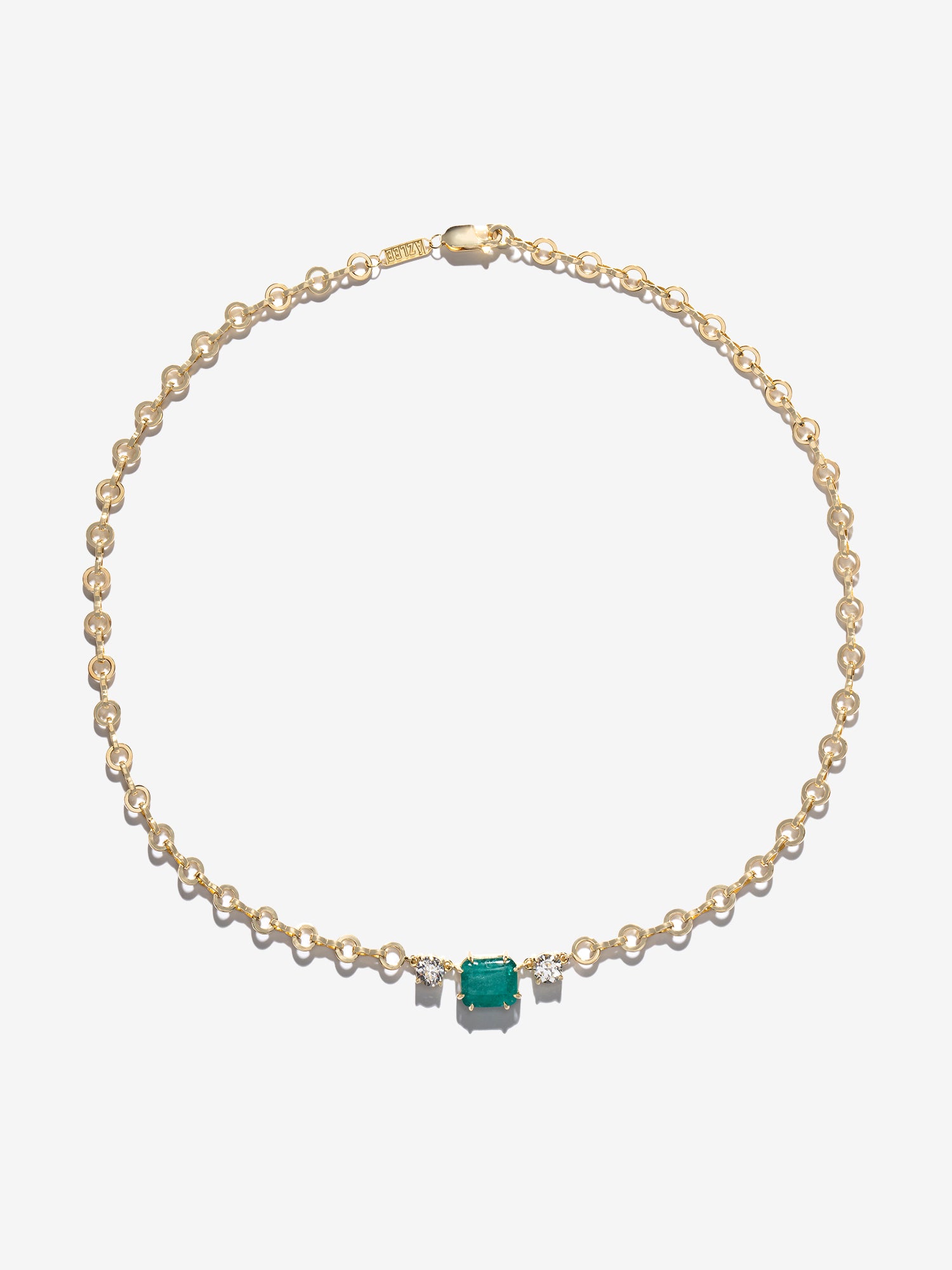 Moss Emerald & Diamond Necklace