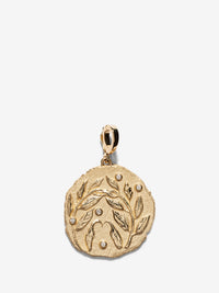 Olive Branch Large Coin with Diamonds