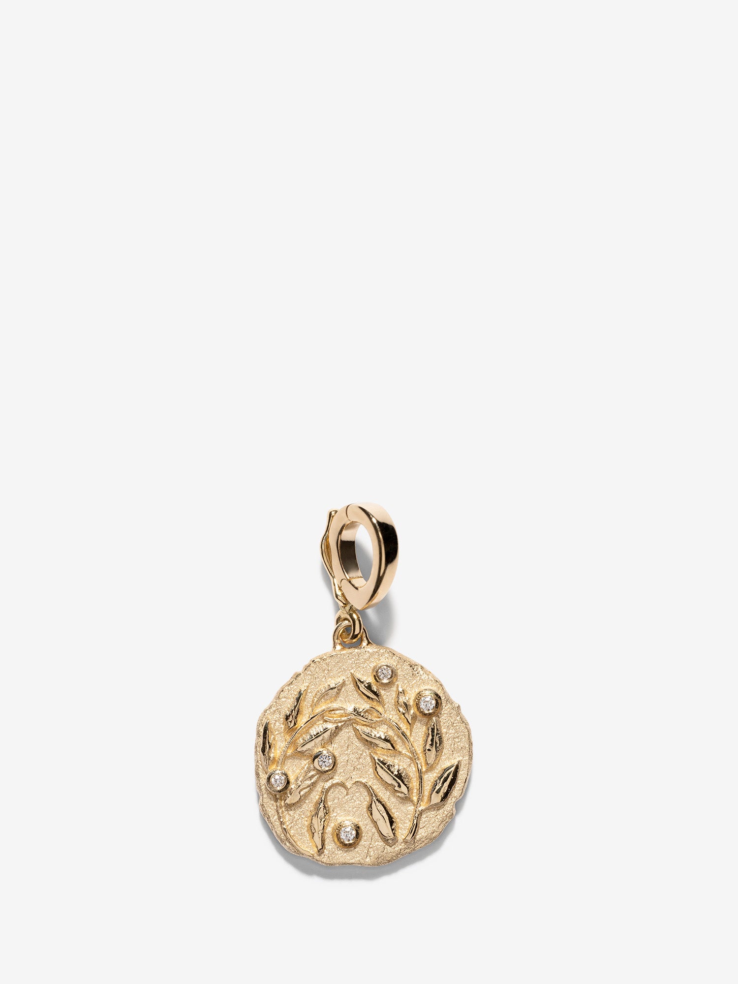 Olive Branch Small Coin with Diamonds