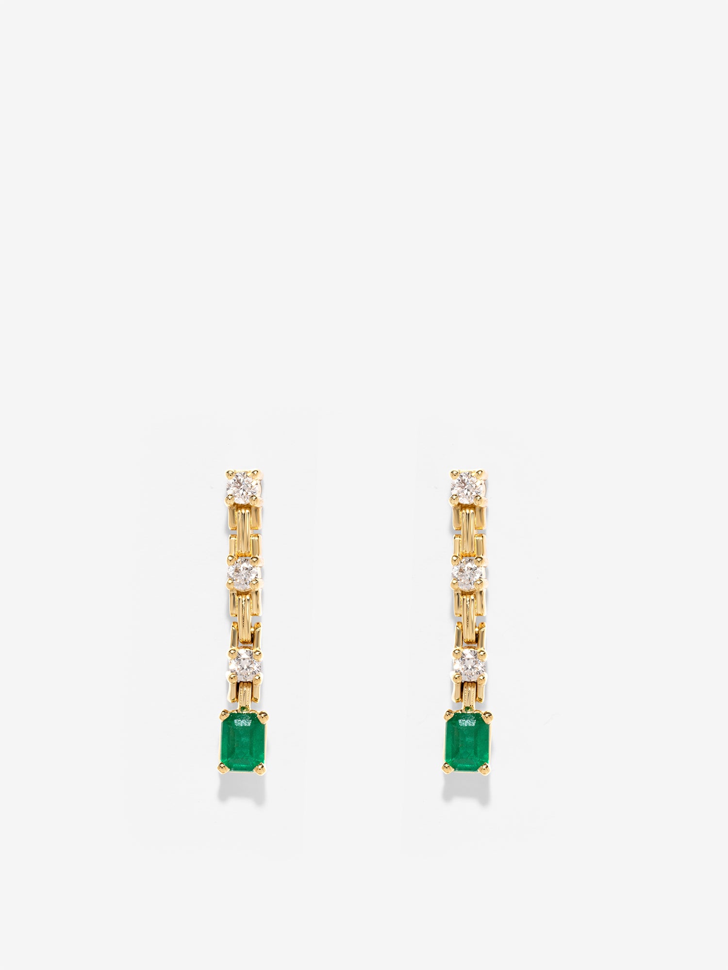 Pirouette Small Strand Diamond & Emerald Earrings