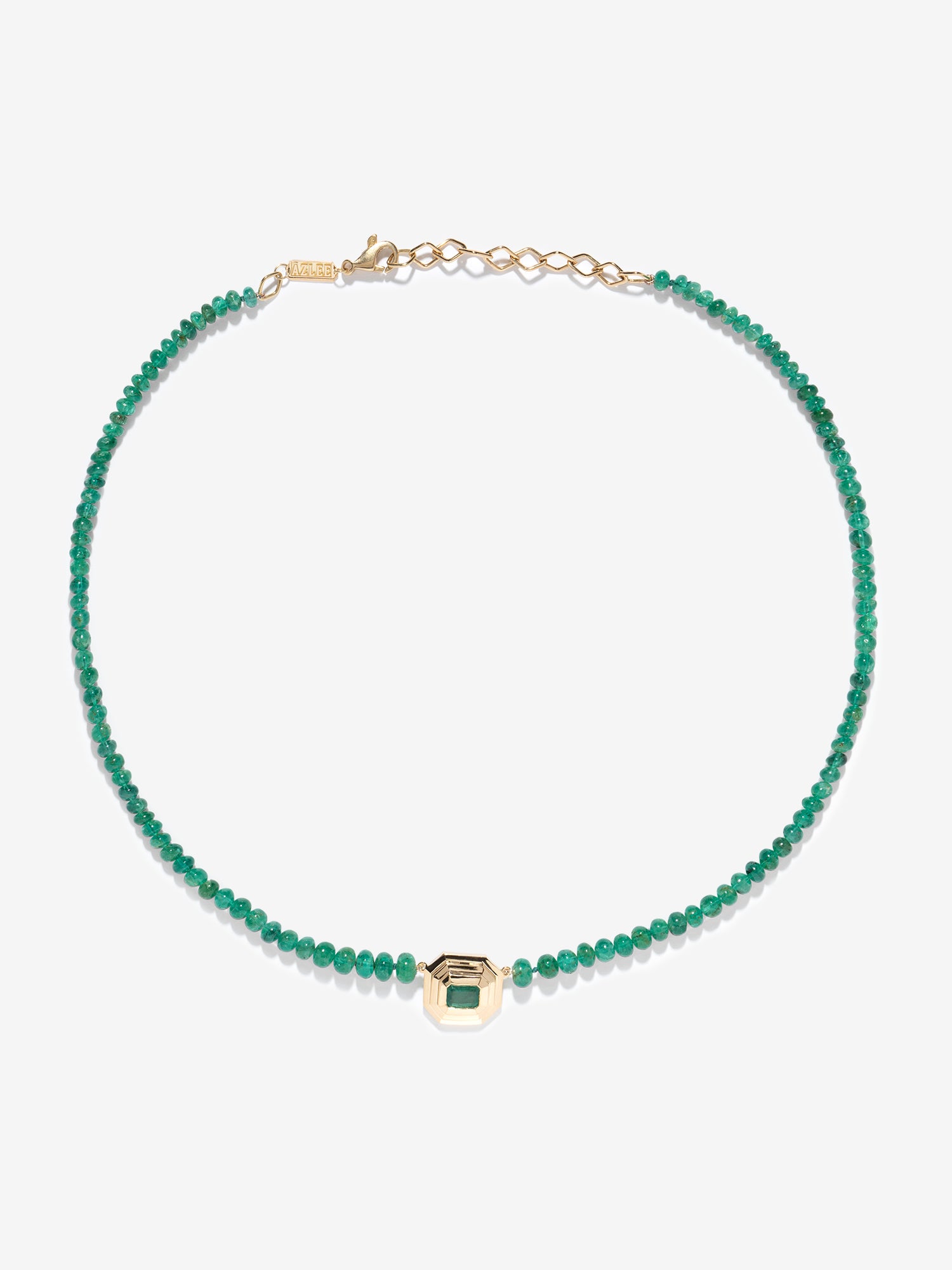Rich Emerald Bead Staircase Necklace