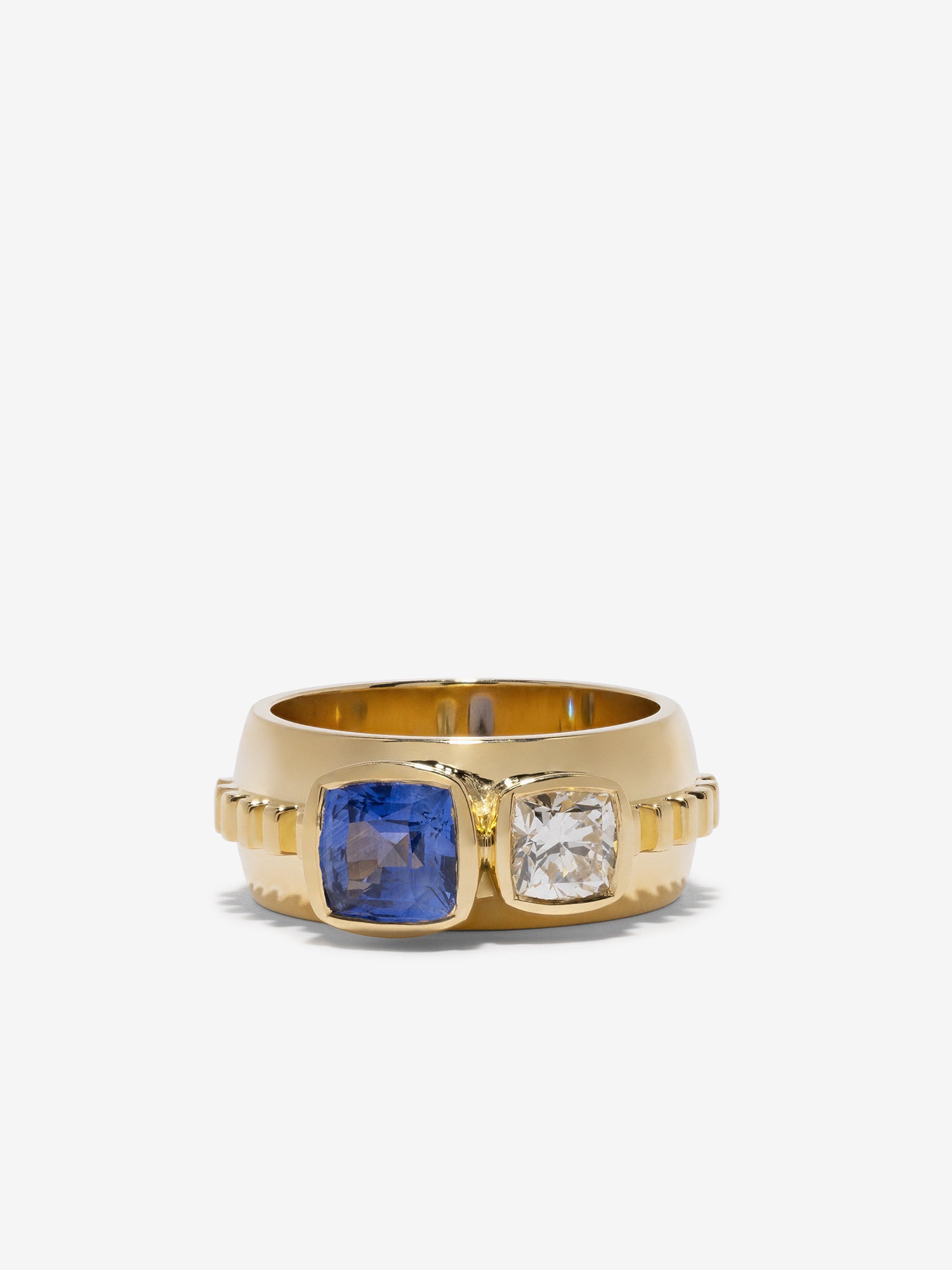 Sapphire & Diamond Duet Ring