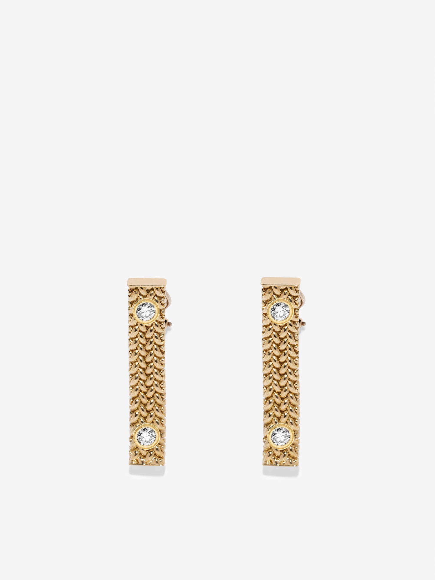 Woven Chain Diamond Earrings