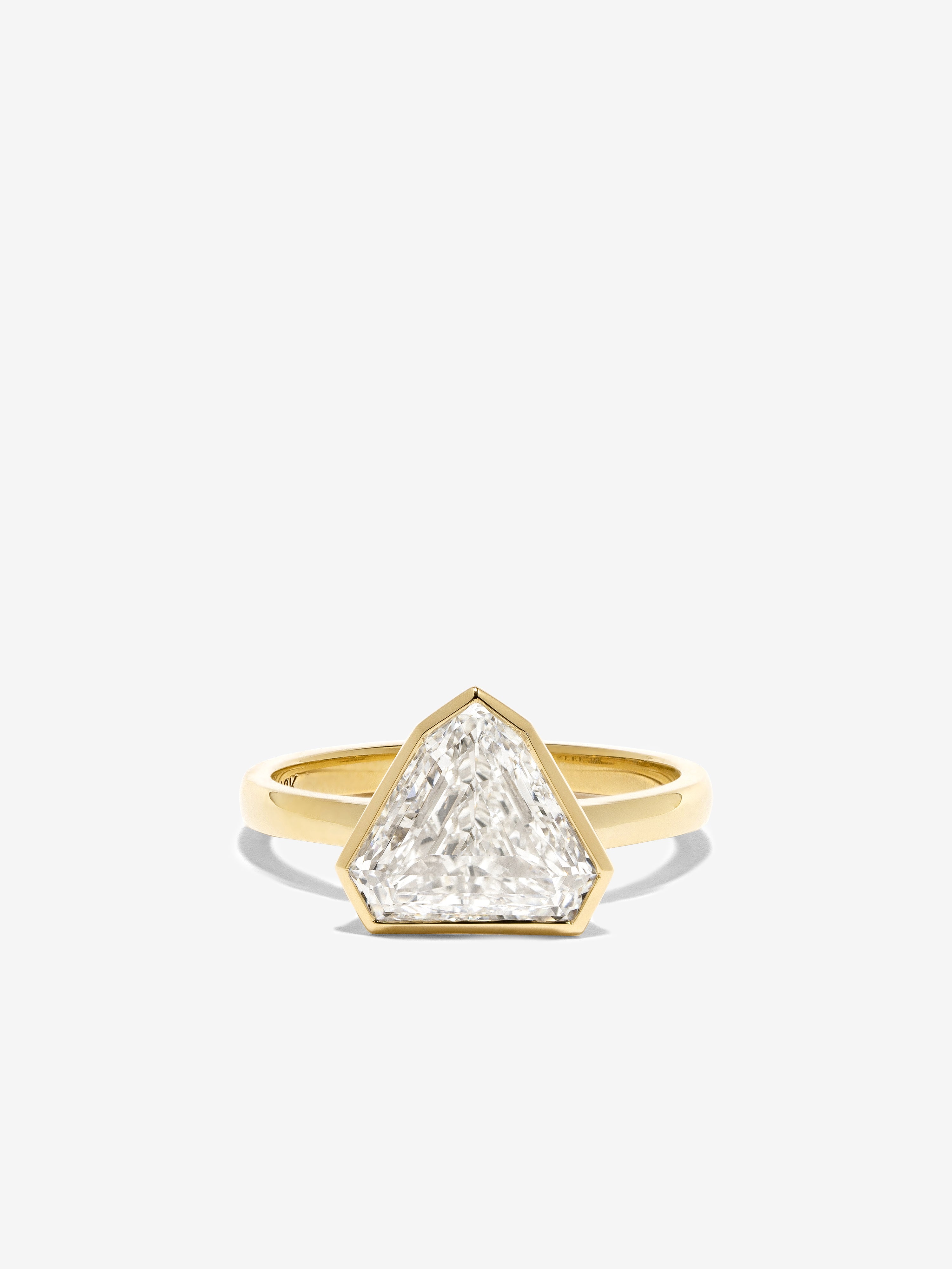 Shield Diamond Ring in Bezel