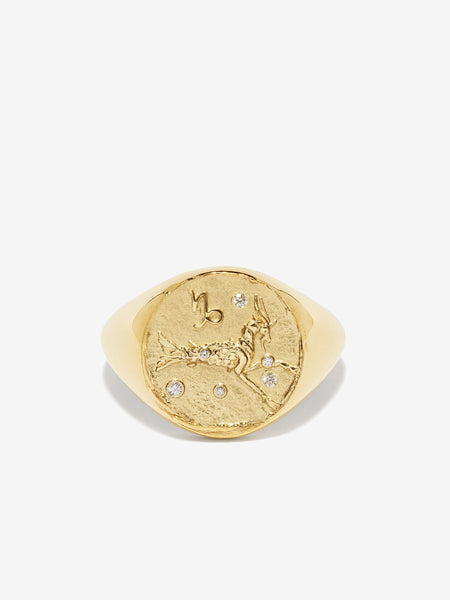 Capricorn hot sale signet ring