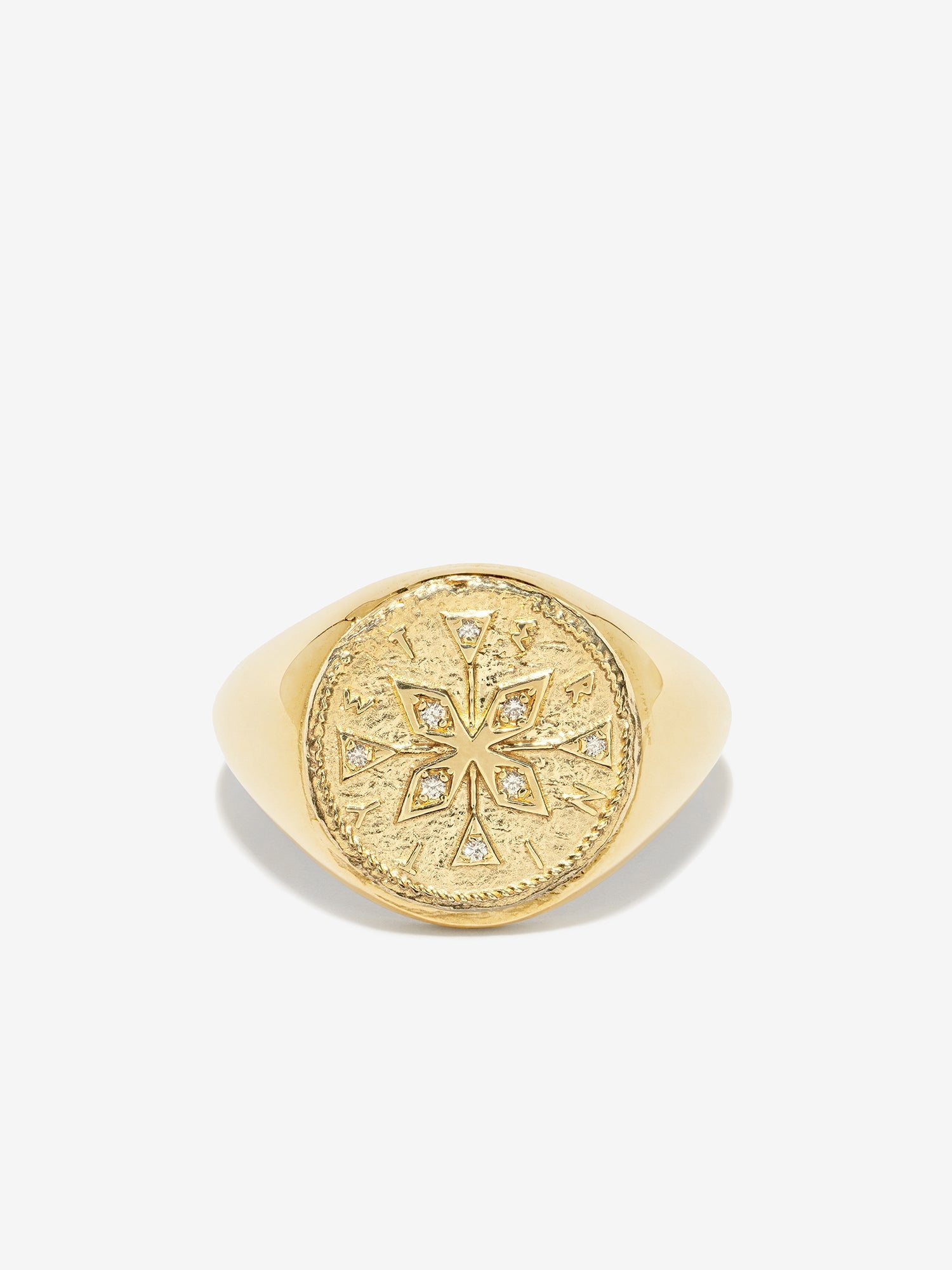 Compass Signet Coin Ring