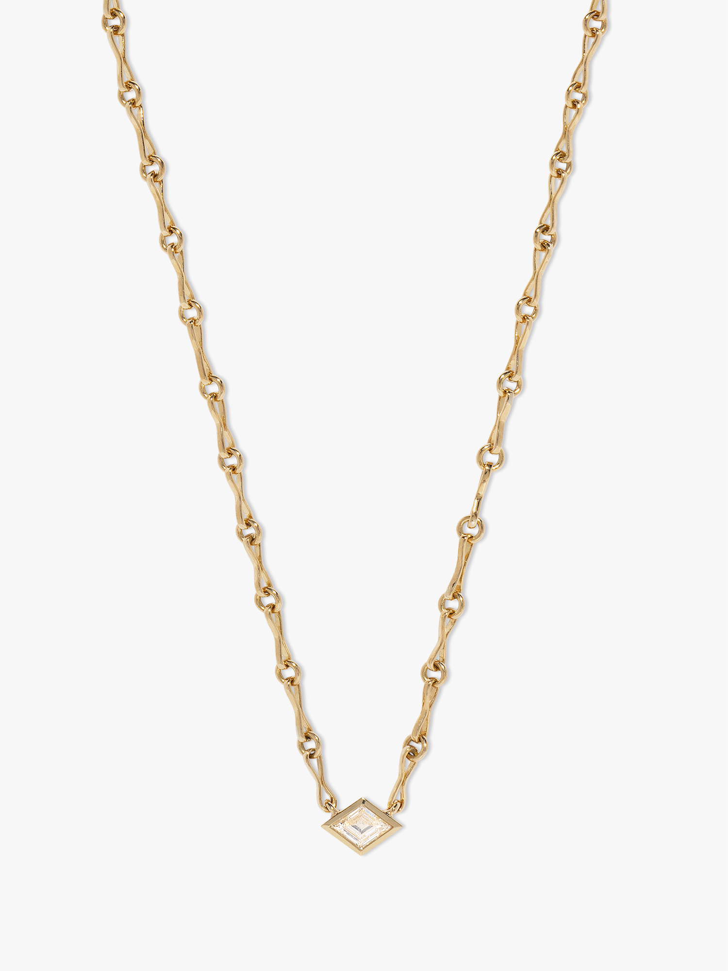 Lozenge Diamond Handmade Chain Necklace