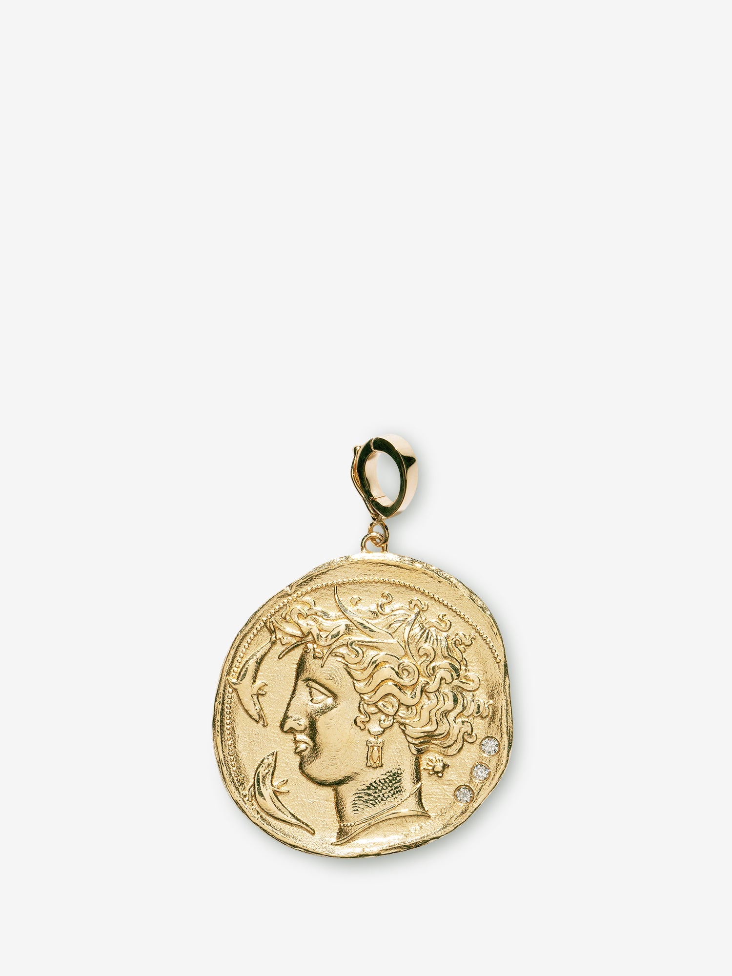 Goddess Large Diamond Coin Charm