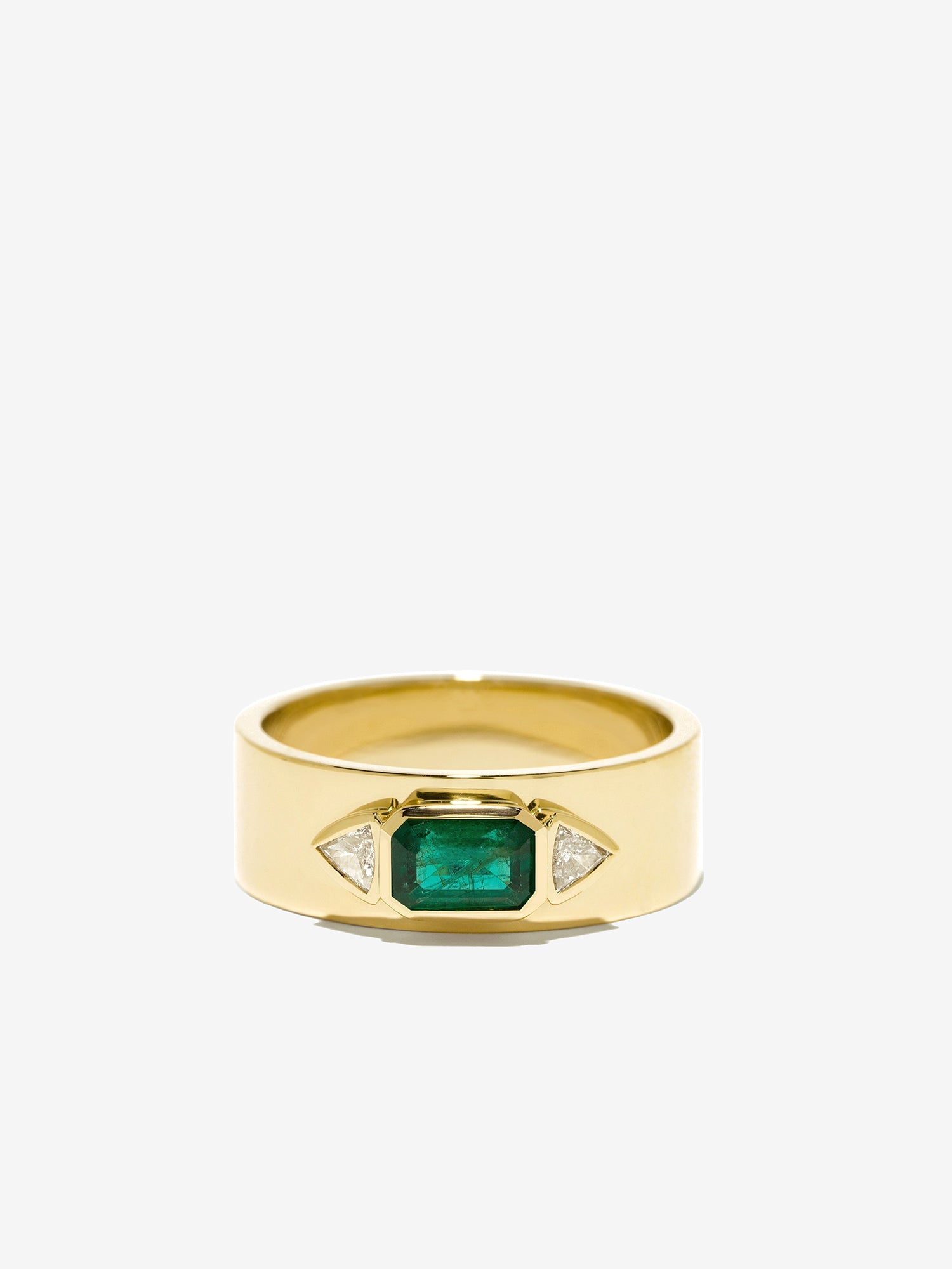 Emerald NESW Diamond Ring