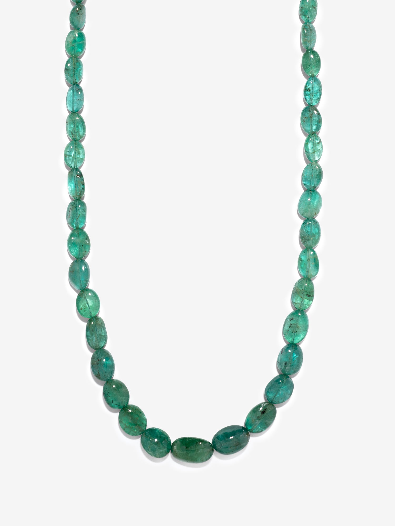 Emerald Oval Bead Necklace