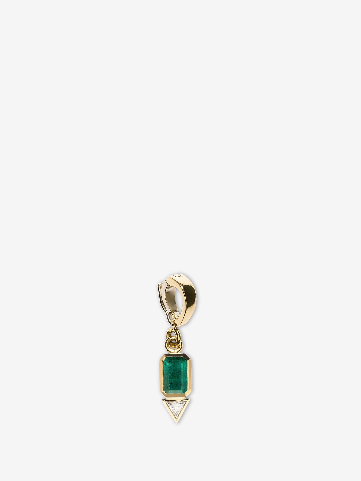 Emerald and Trillion Small Diamond Charm