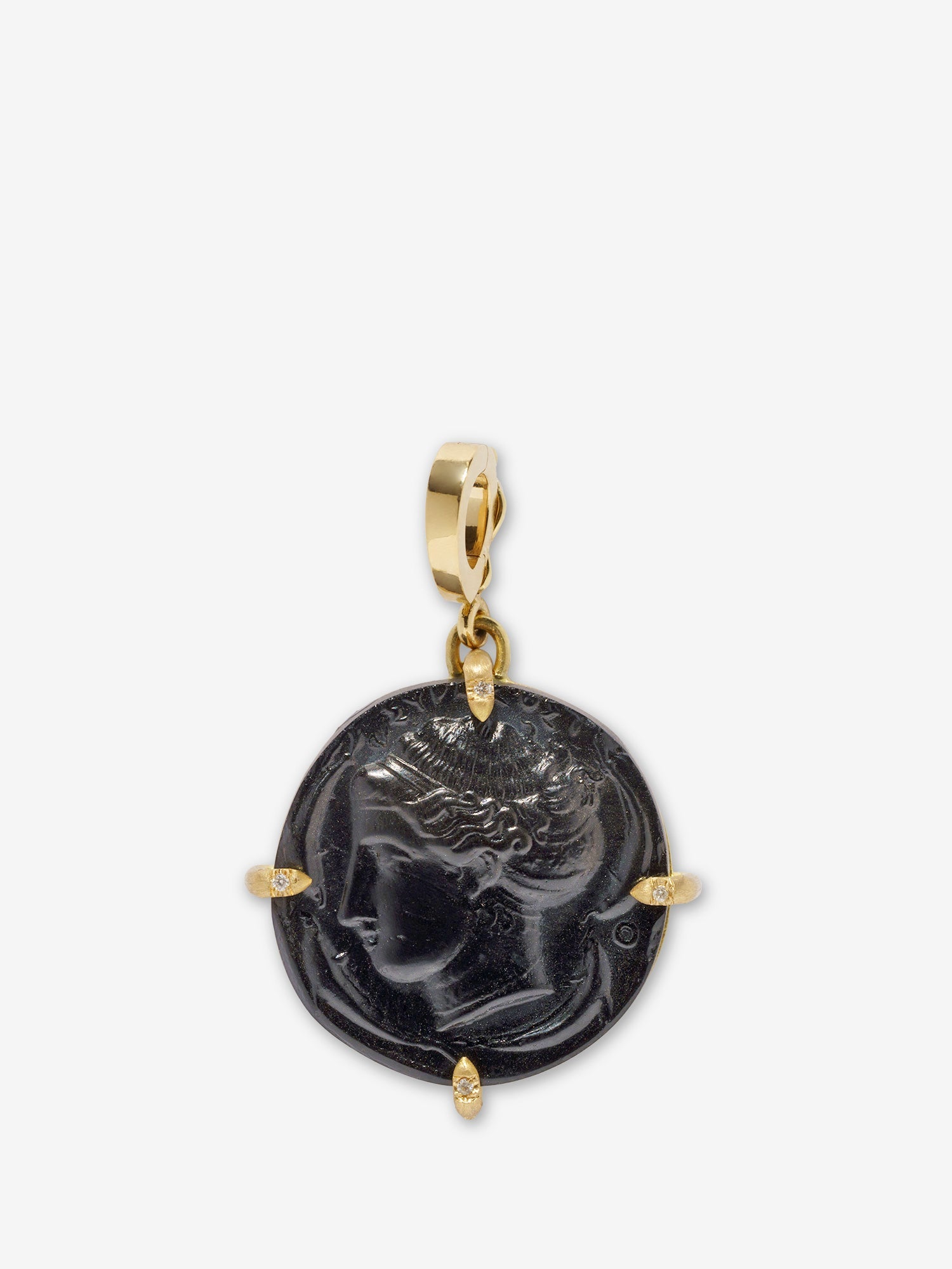Goddess Black Venetian Glass Coin