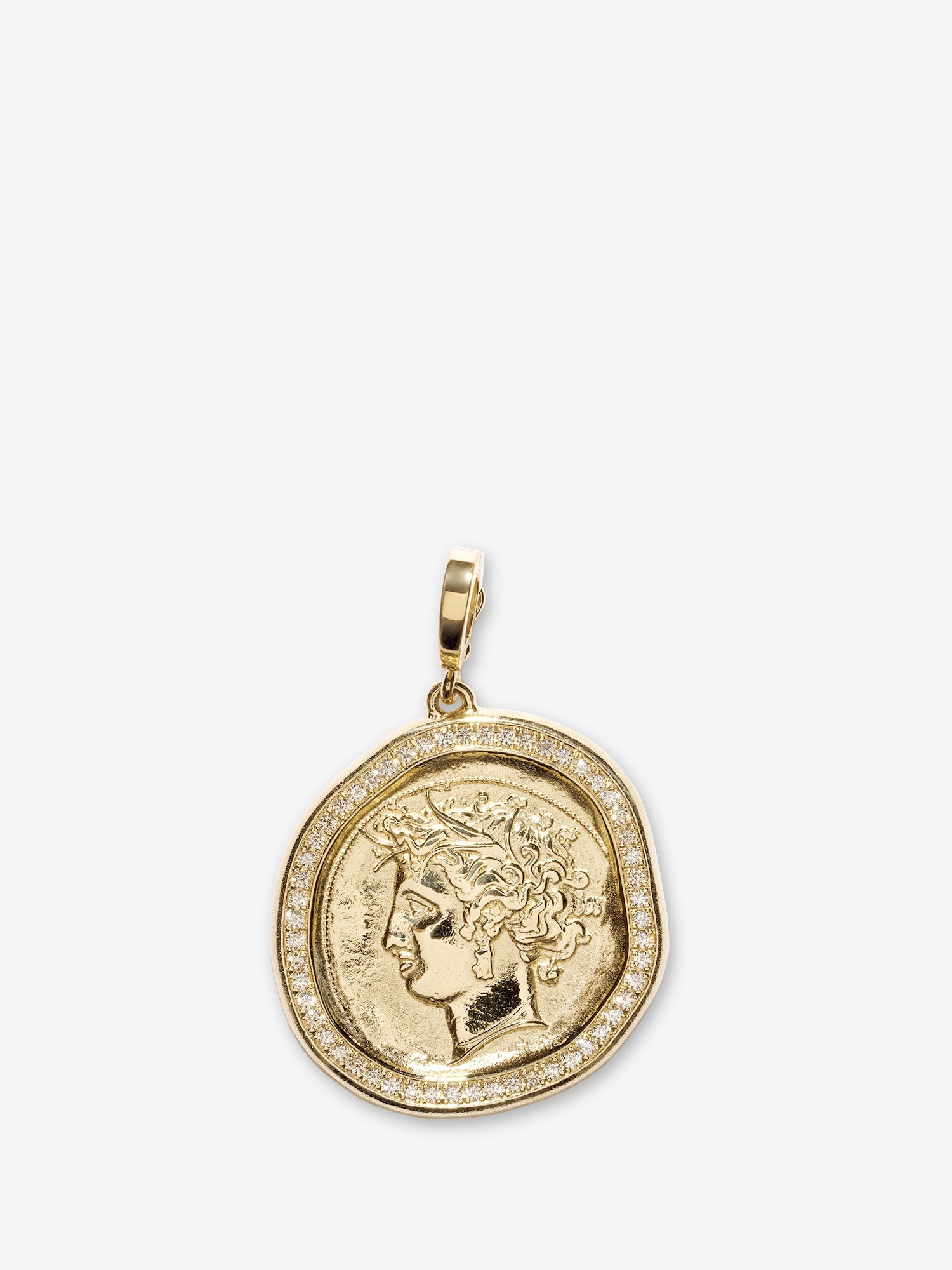 Goddess Large Pave Coin Charm