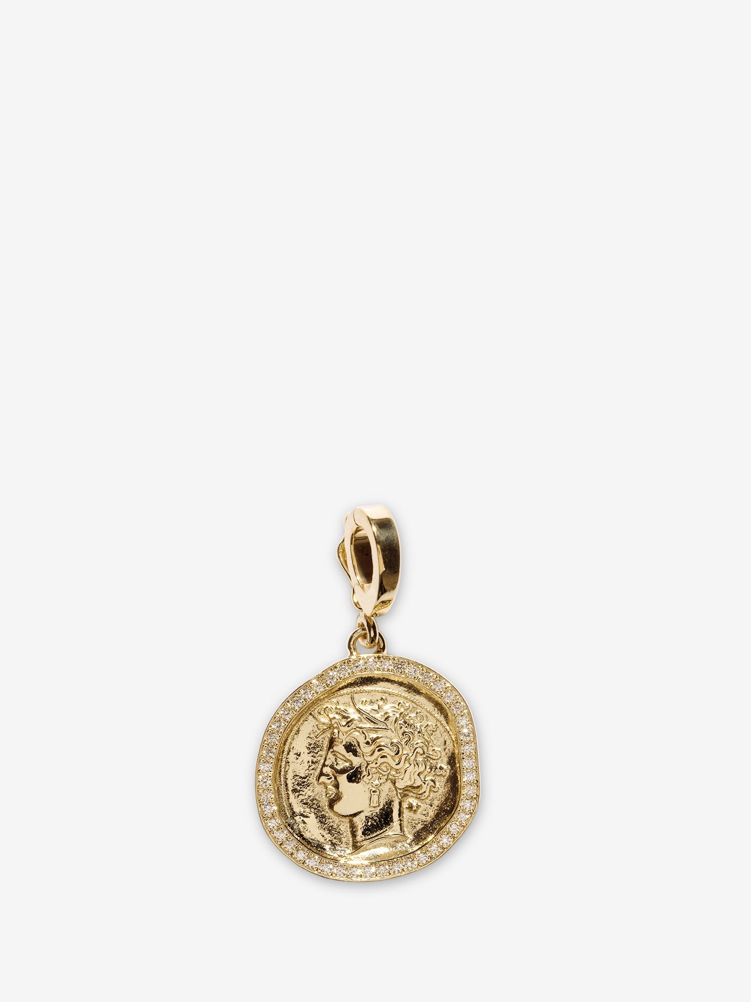 Goddess Small Pave Coin Charm