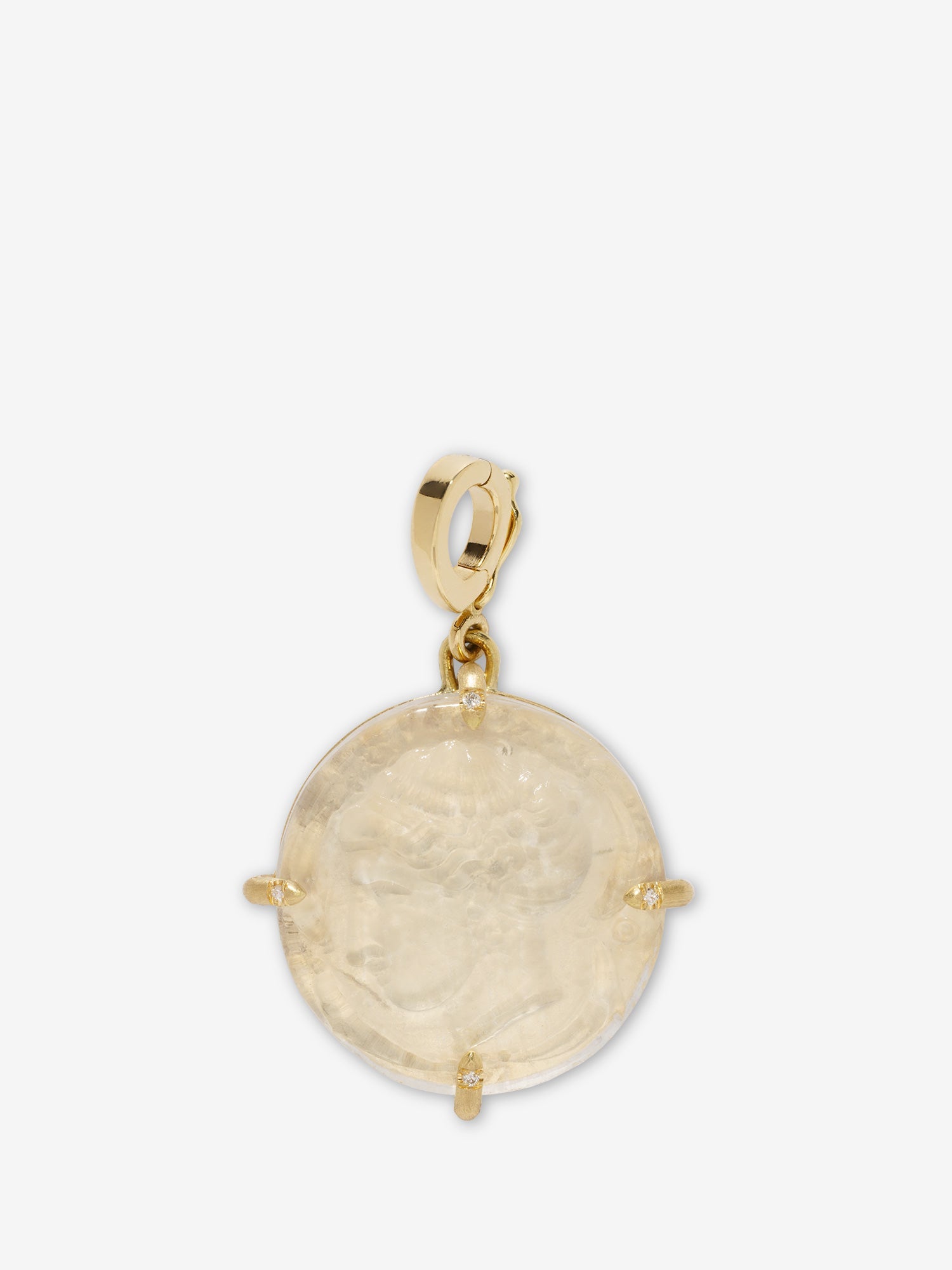 Goddess White Venetian Glass Coin