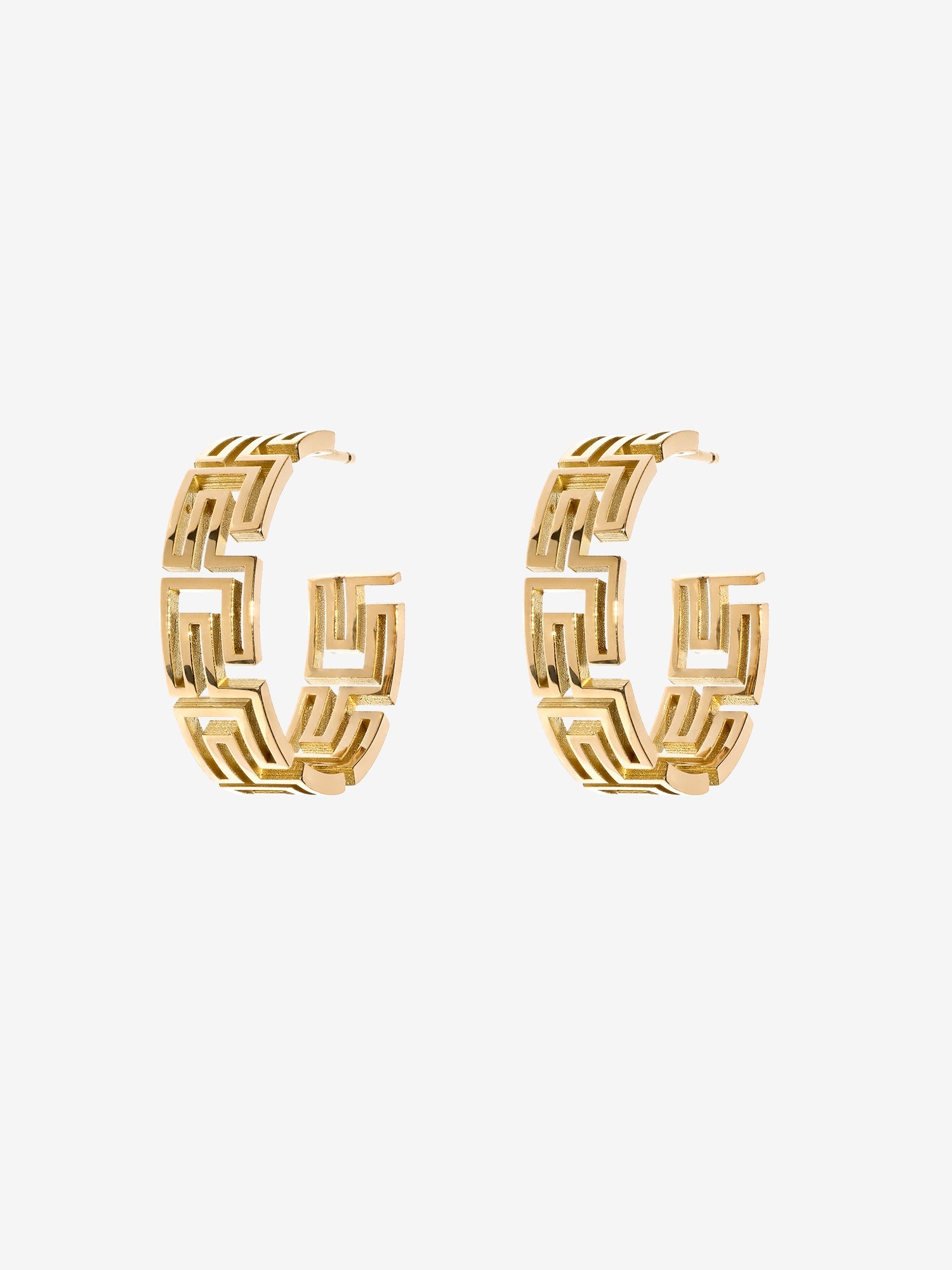 Greek Pattern Hoop Earrings