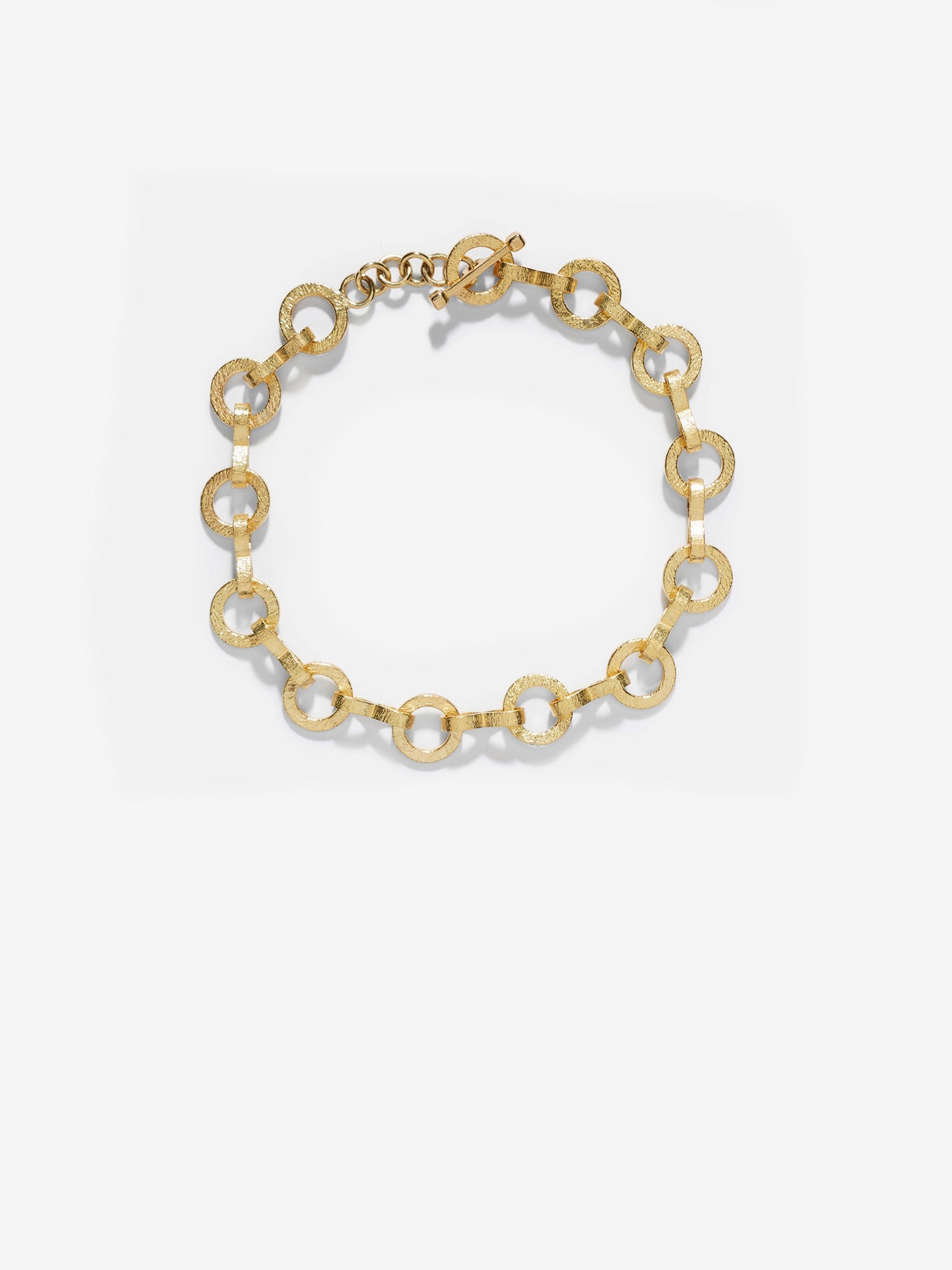 Heavy Link Circle Textured Bracelet