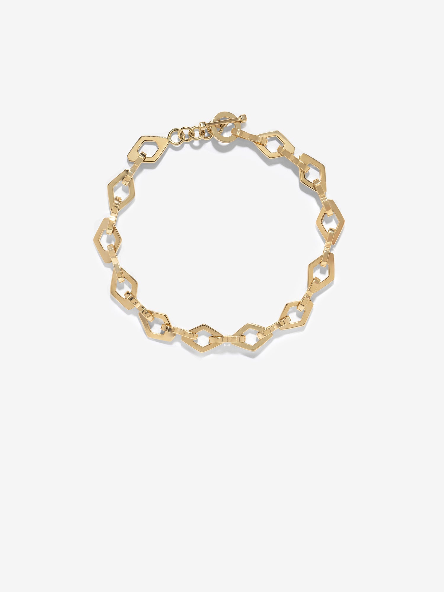 Heavy Lozenge-Link Chain Bracelet