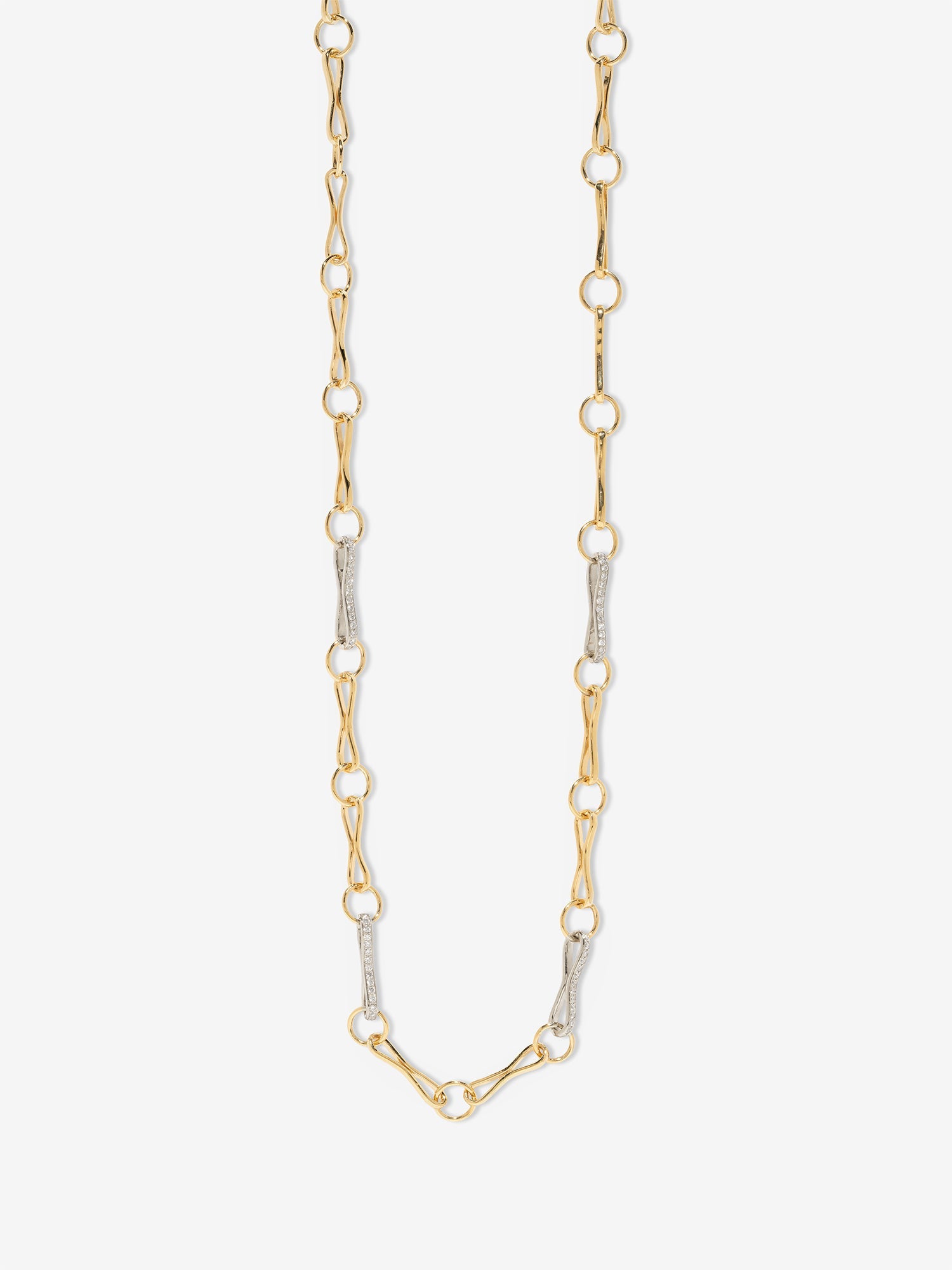 Large Circle-Link Handmade Chain with Diamond Links