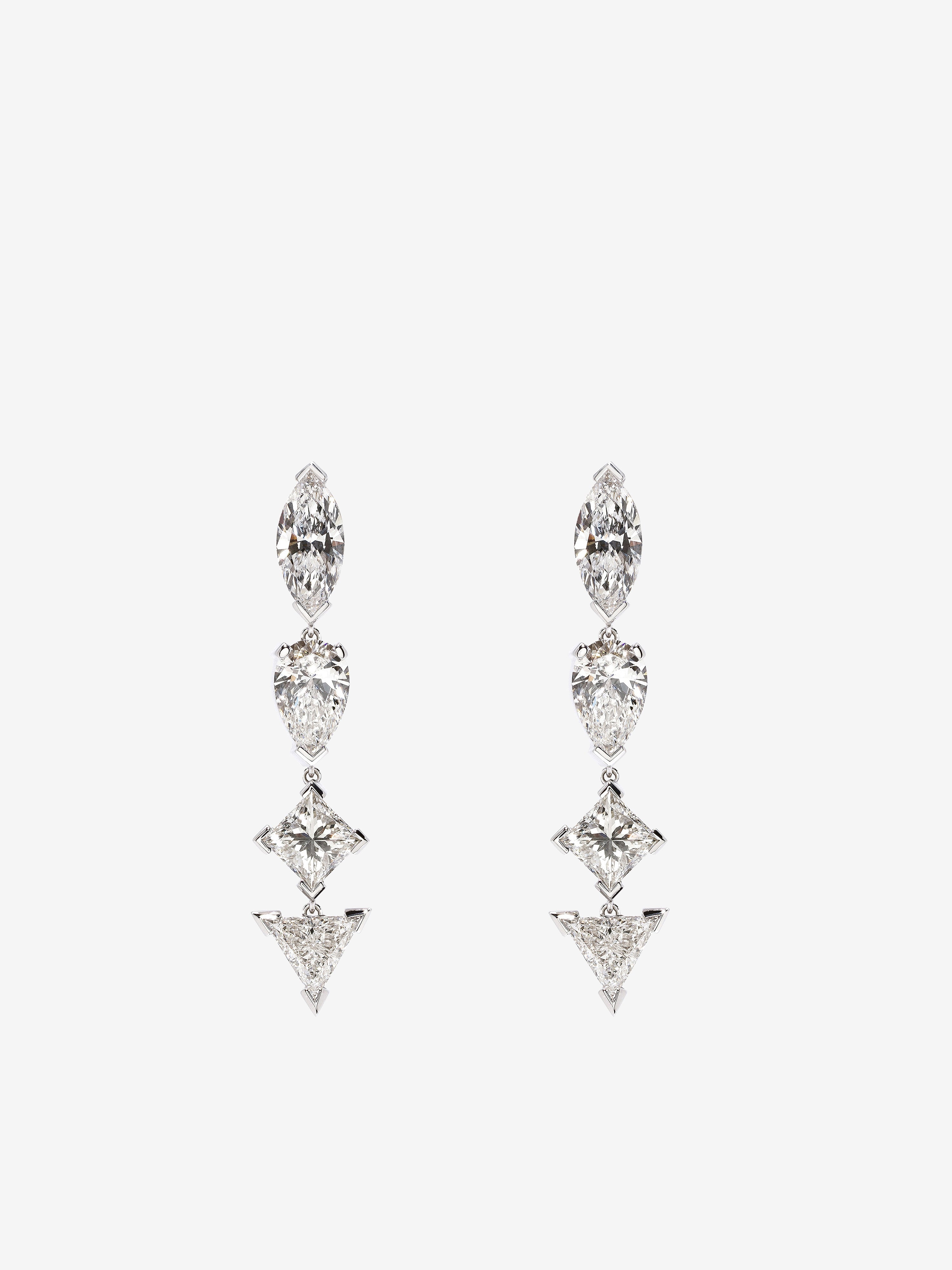 Mixed Diamond Drop Earrings
