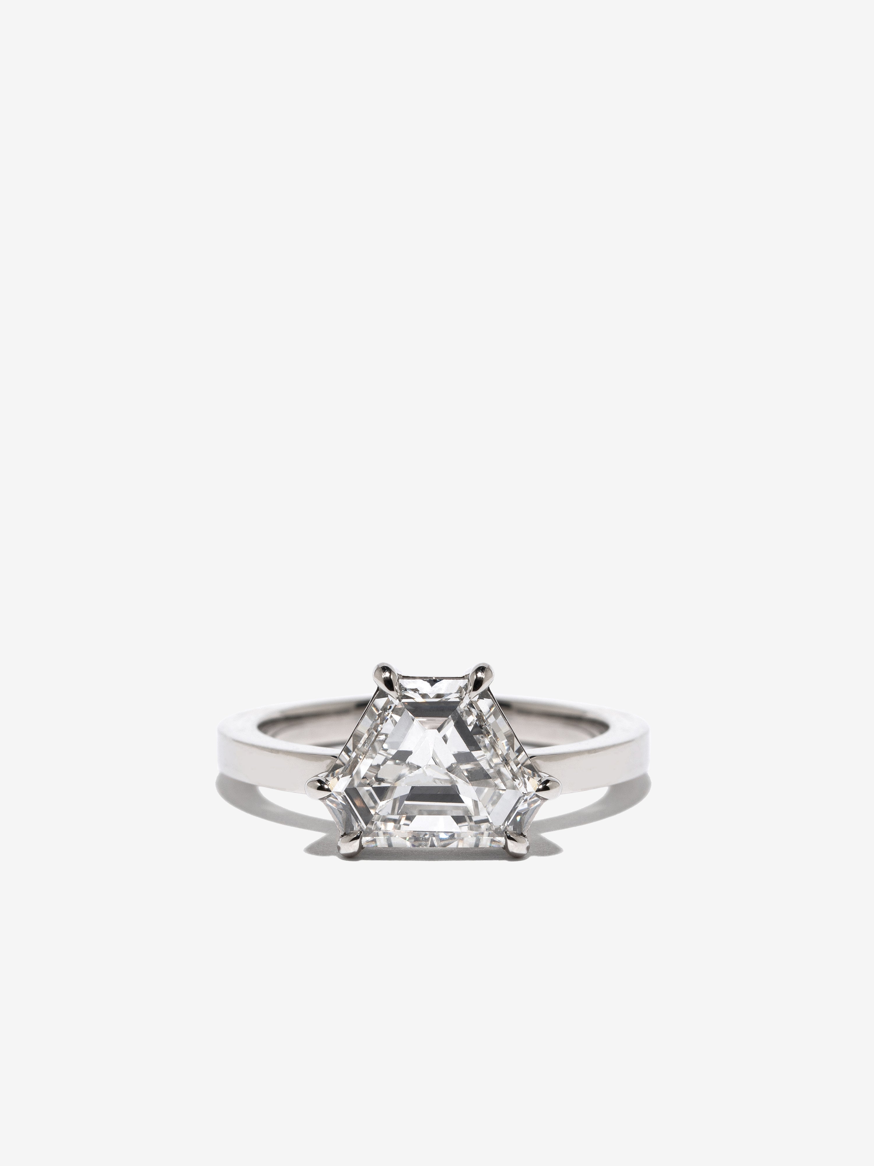 Modified Shield Solitaire Diamond Prong Ring