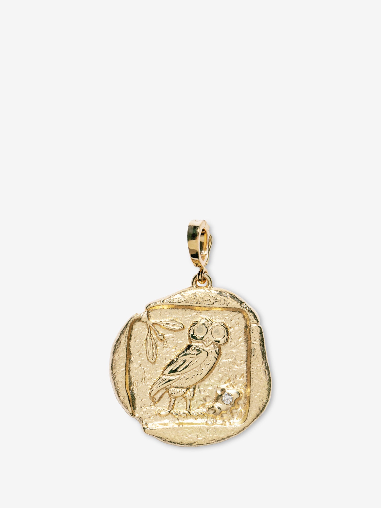 Owl Of Athena Large Diamond Coin Charm