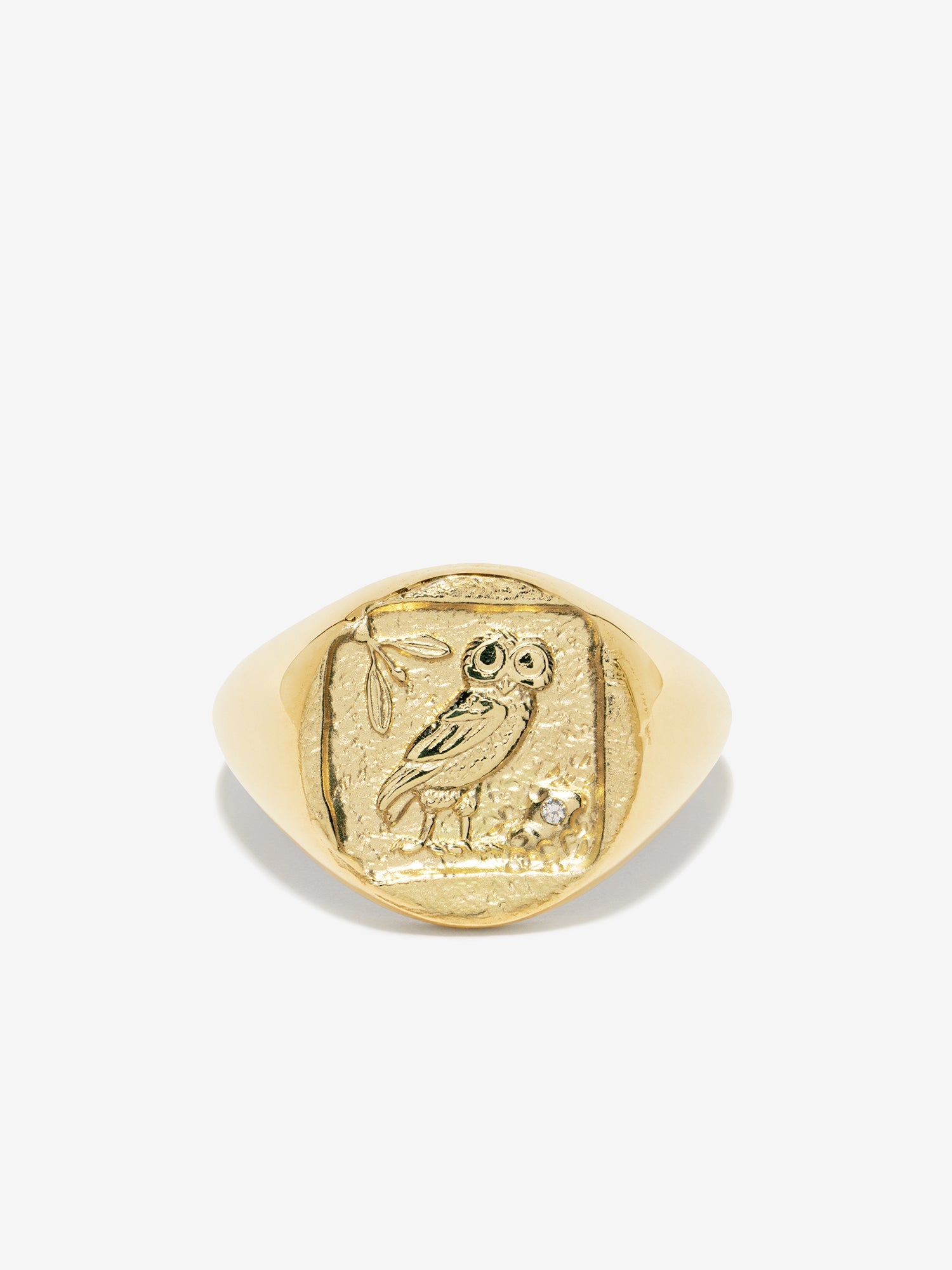 Owl of Athena Coin Signet Ring