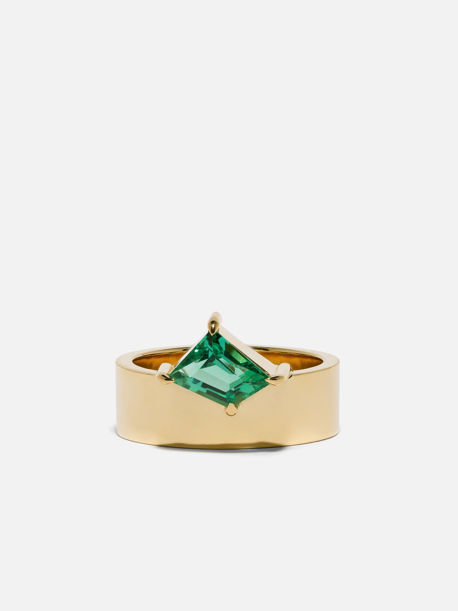Asymmetrical Emerald Ring