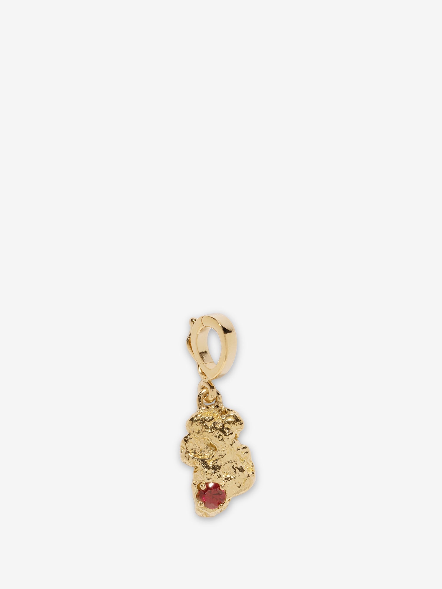 Ruby Scattered Small Gold Nugget Charm