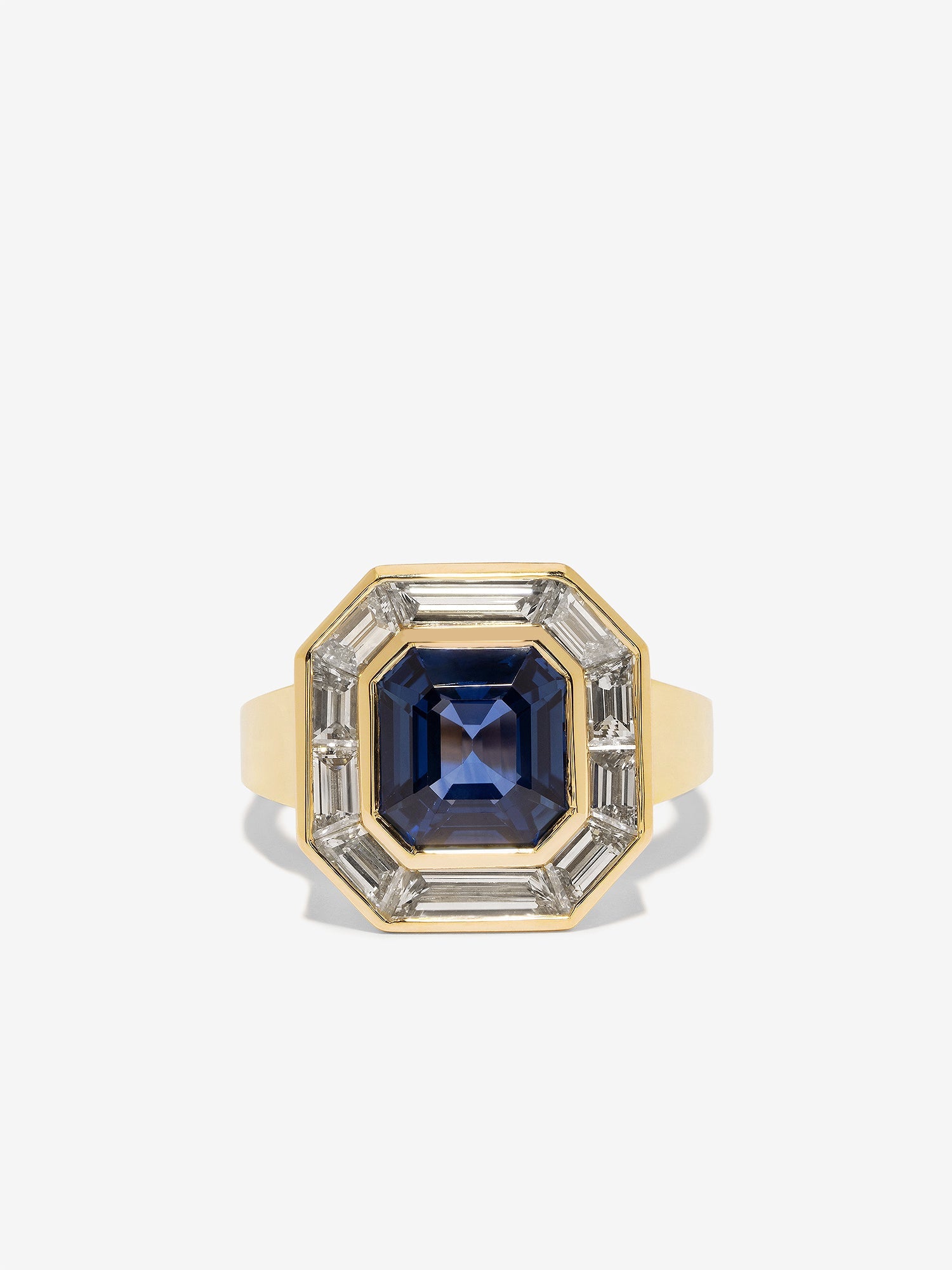 Sapphire & Baguette Diamond Ring