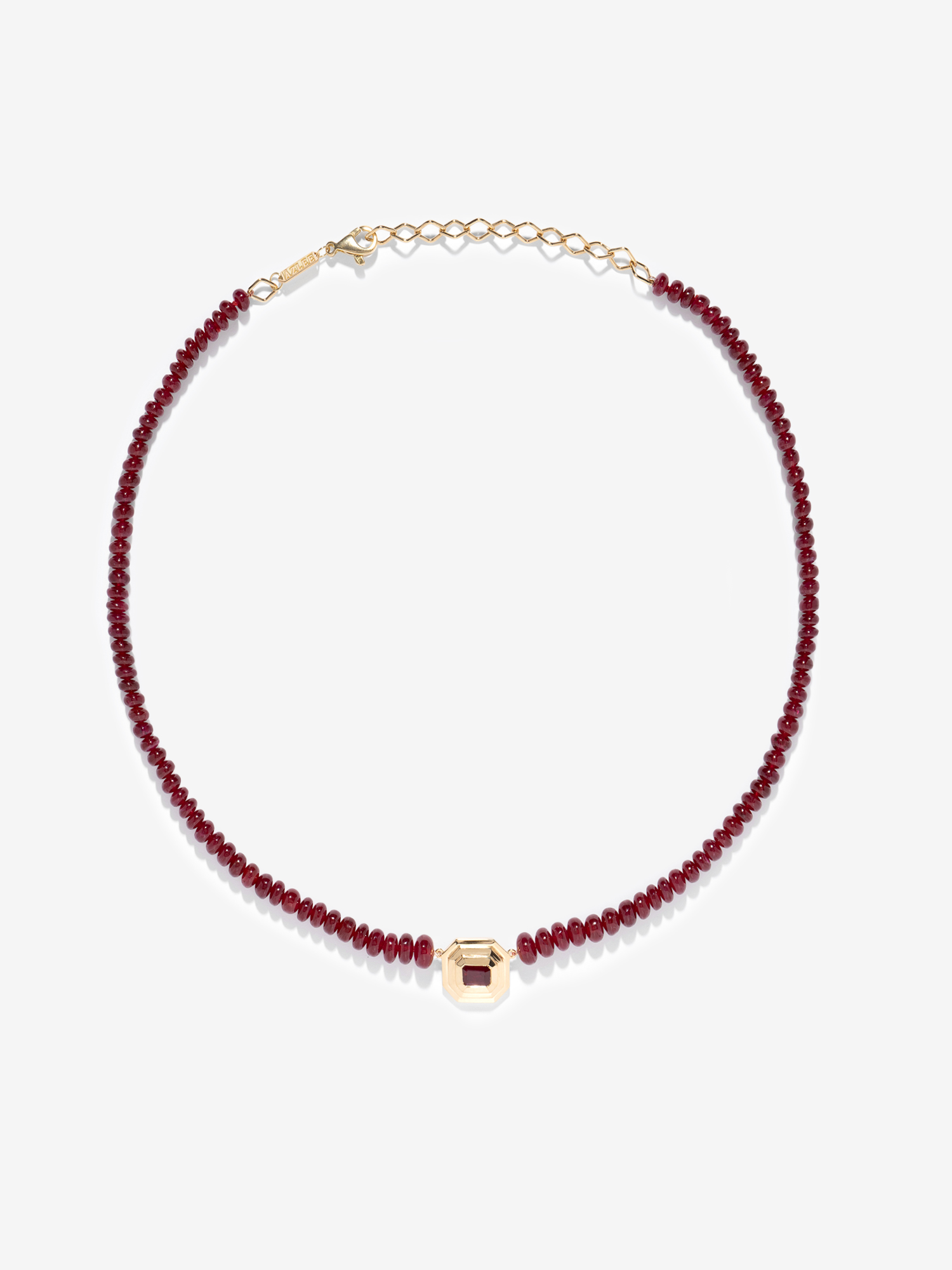 Rich Ruby Bead Staircase Necklace
