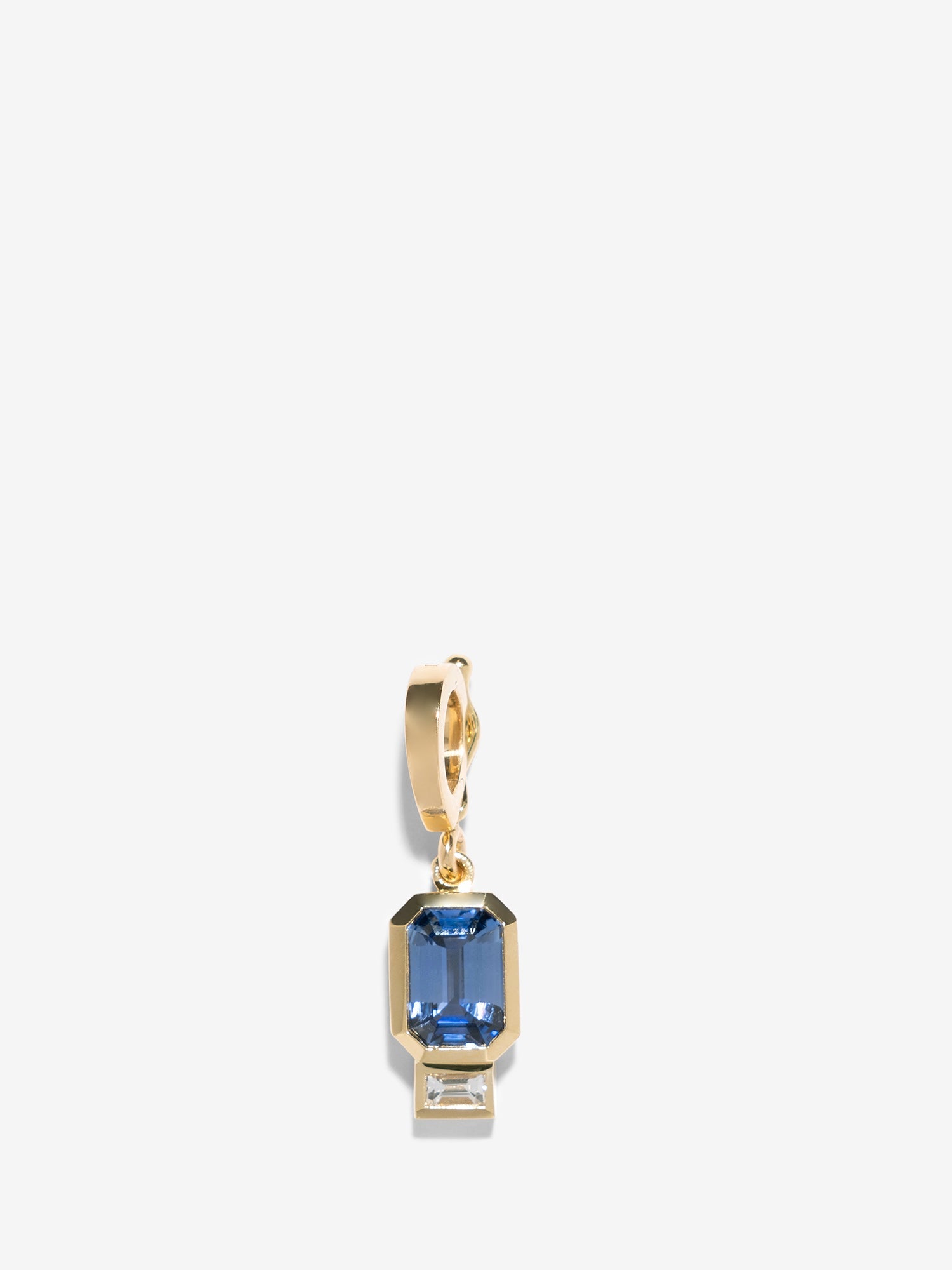 Sapphire and Baguette Diamond Charm
