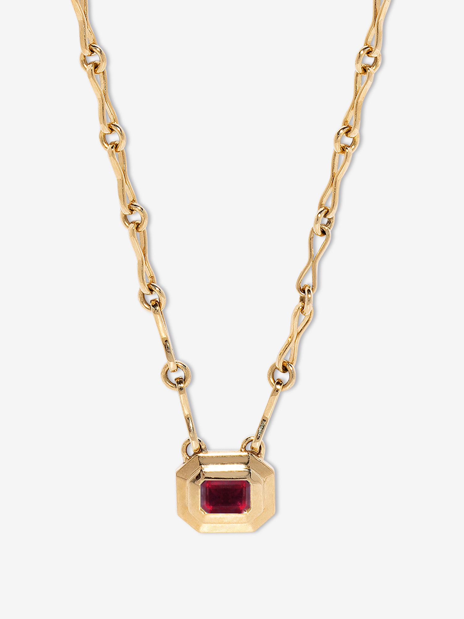 Staircase Ruby Handmade Chain Necklace