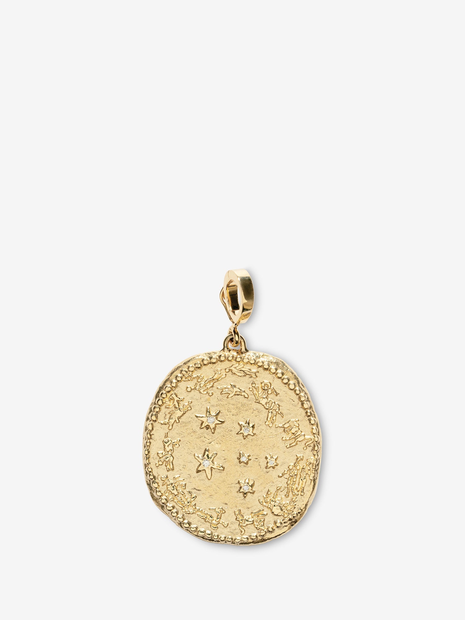 Zodiac Wheel Large Diamond Coin Charm